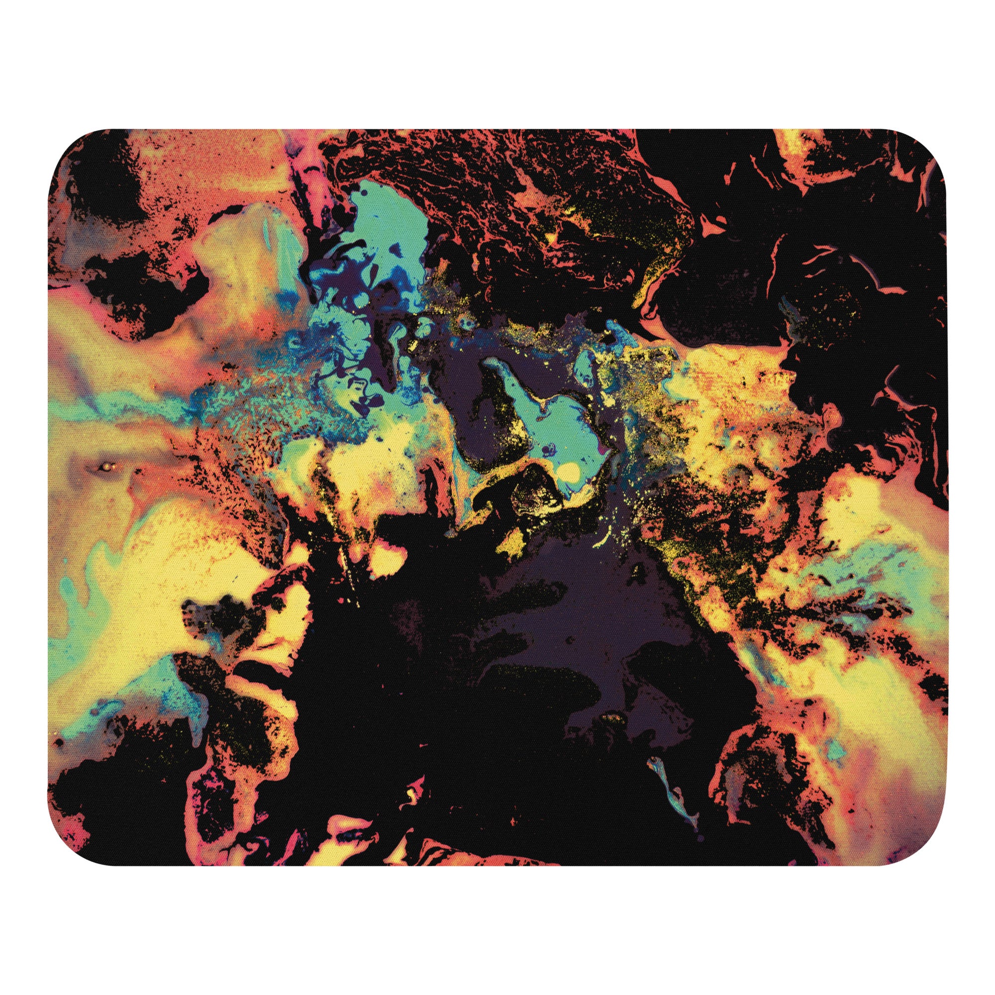 Yellow Abstract Art Mouse Pad