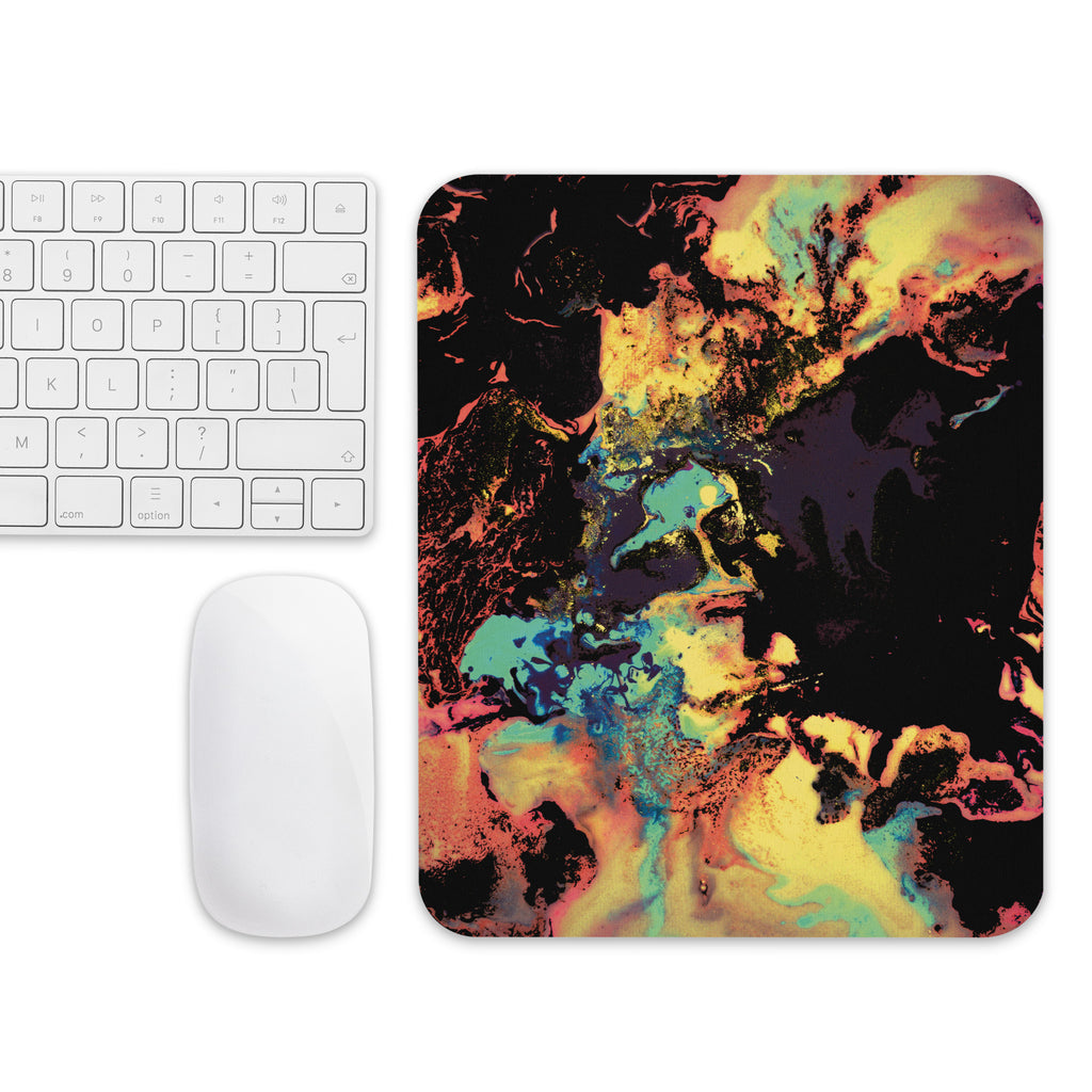 Yellow Abstract Art Mouse Pad