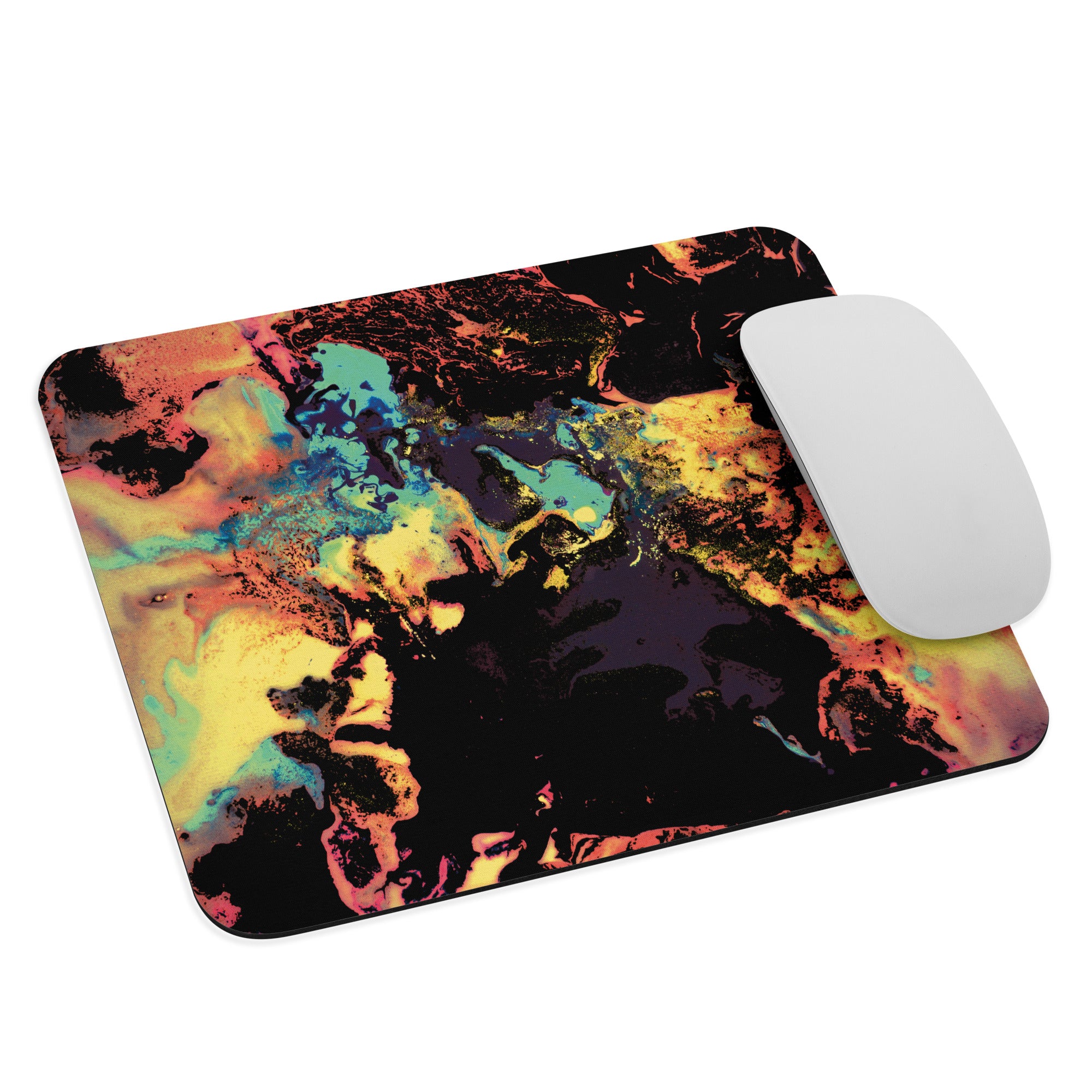 Yellow Abstract Art Mouse Pad