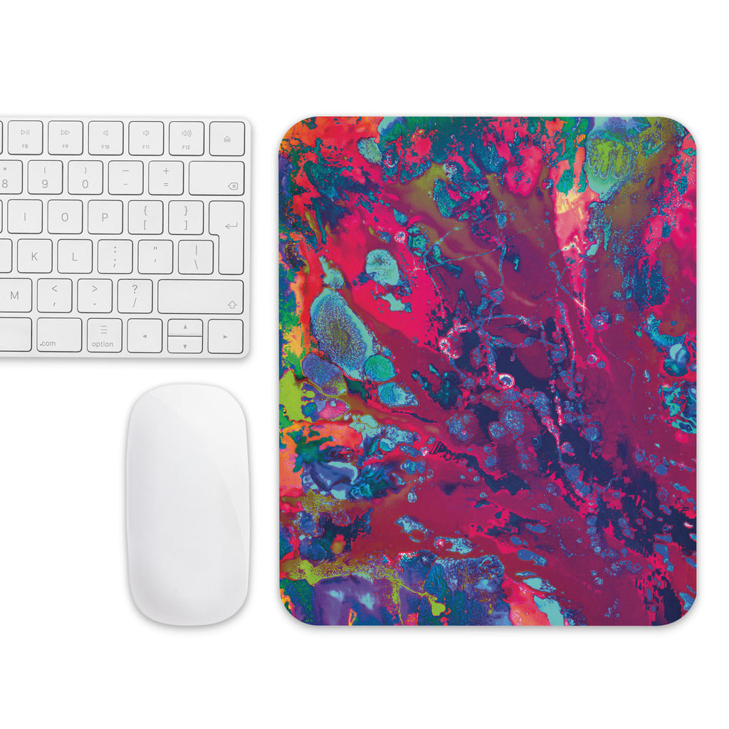 Colorful Magenta Abstract Art Mouse Pad