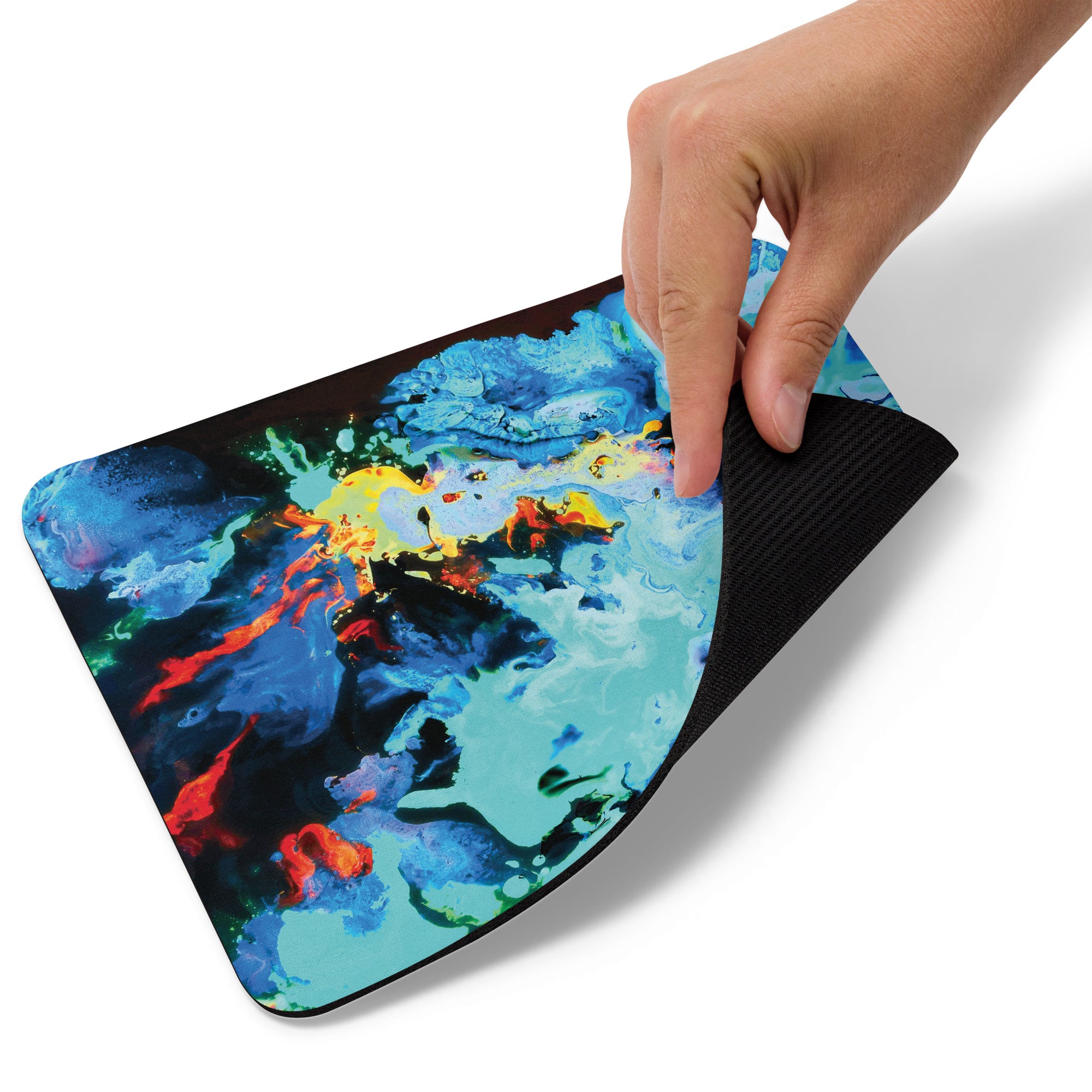 Aqua Abstract Art Mouse Pad