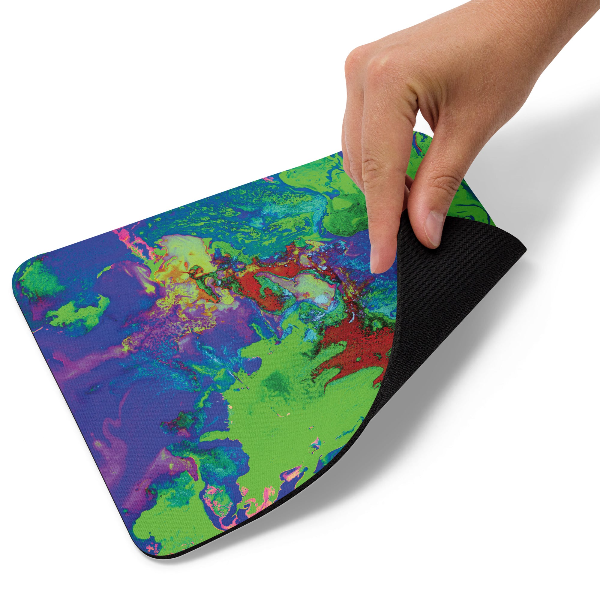 Neon Abstract Art Mouse Pad