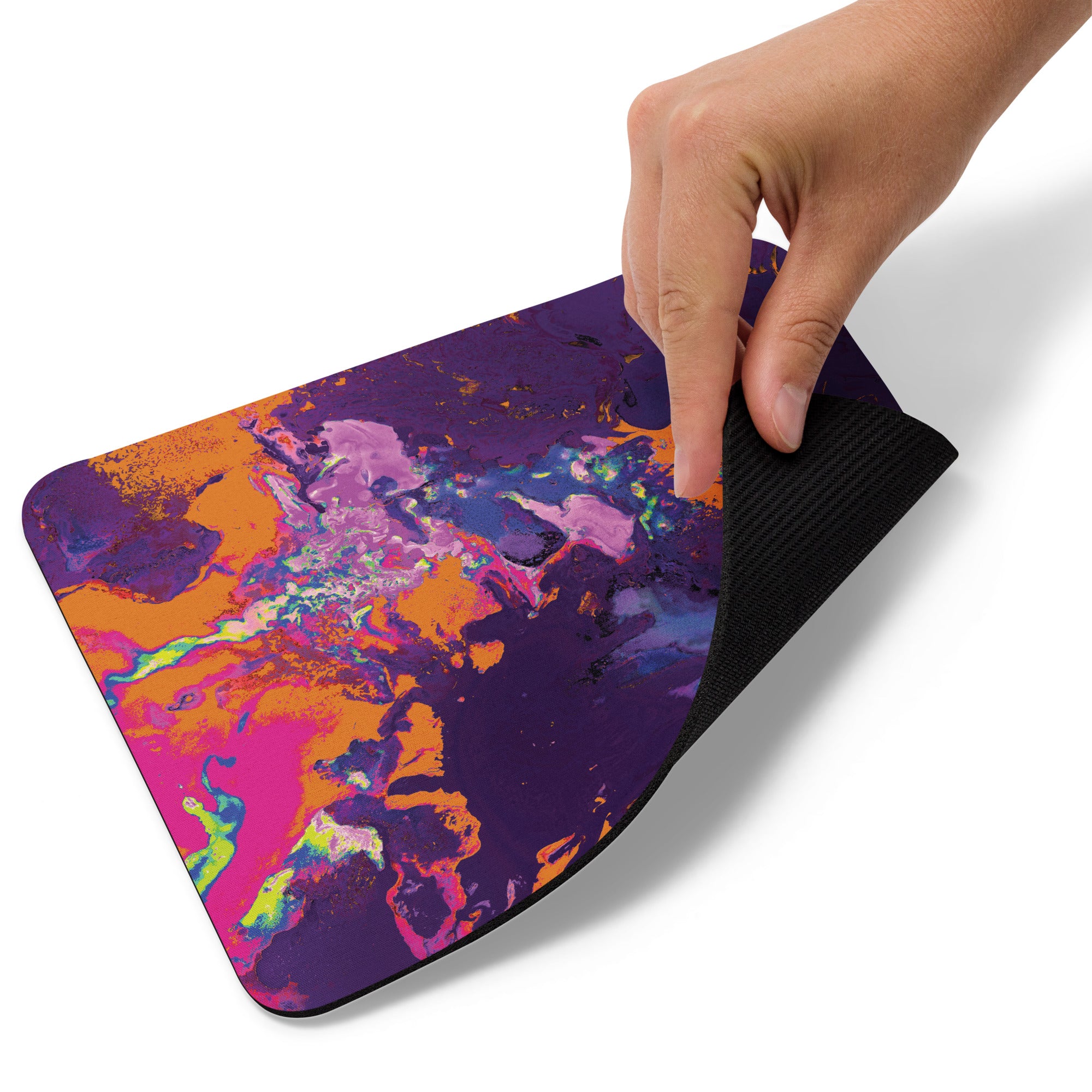Purple Orange Abstract Art Mouse Pad