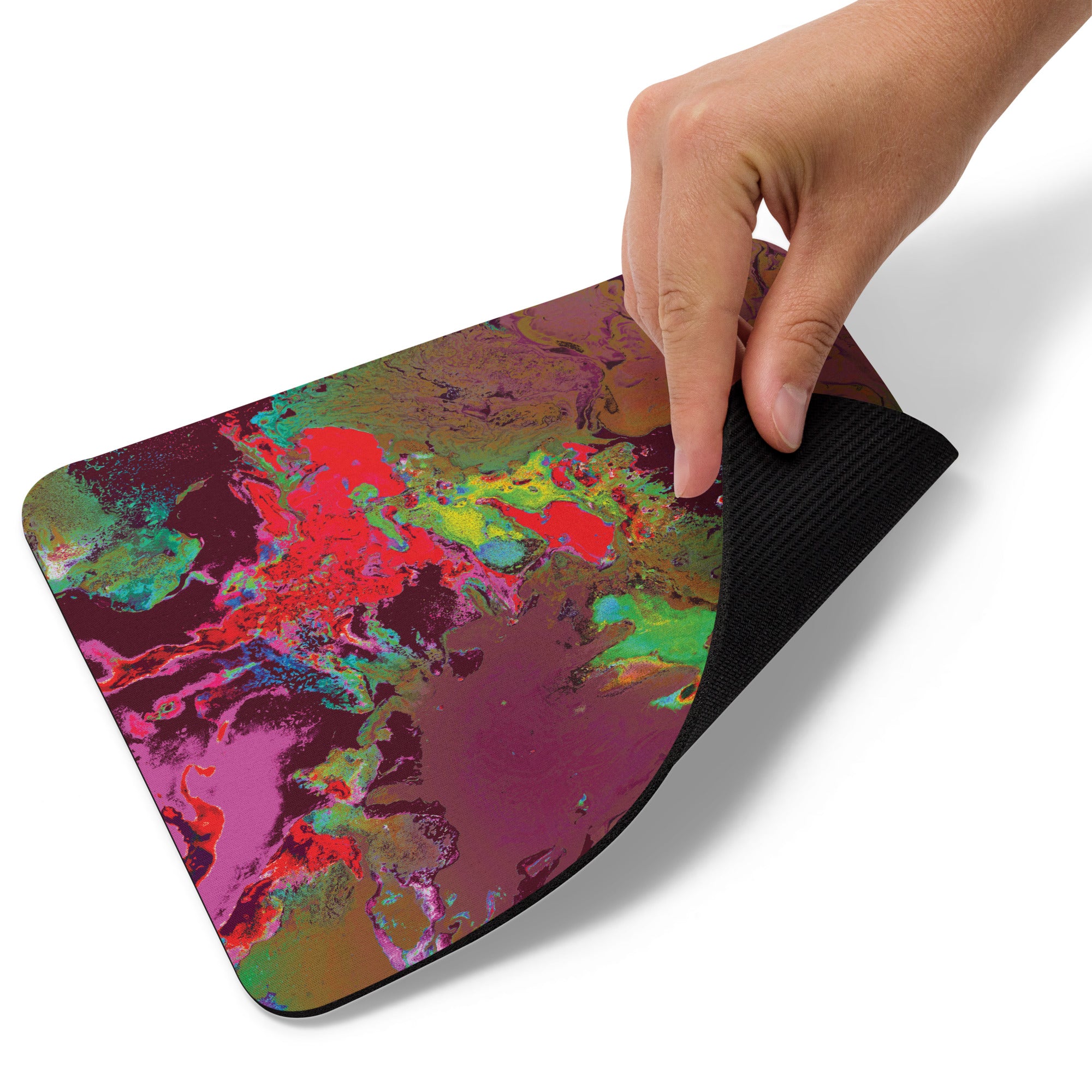 Maroon Abstract Art Mouse Pad