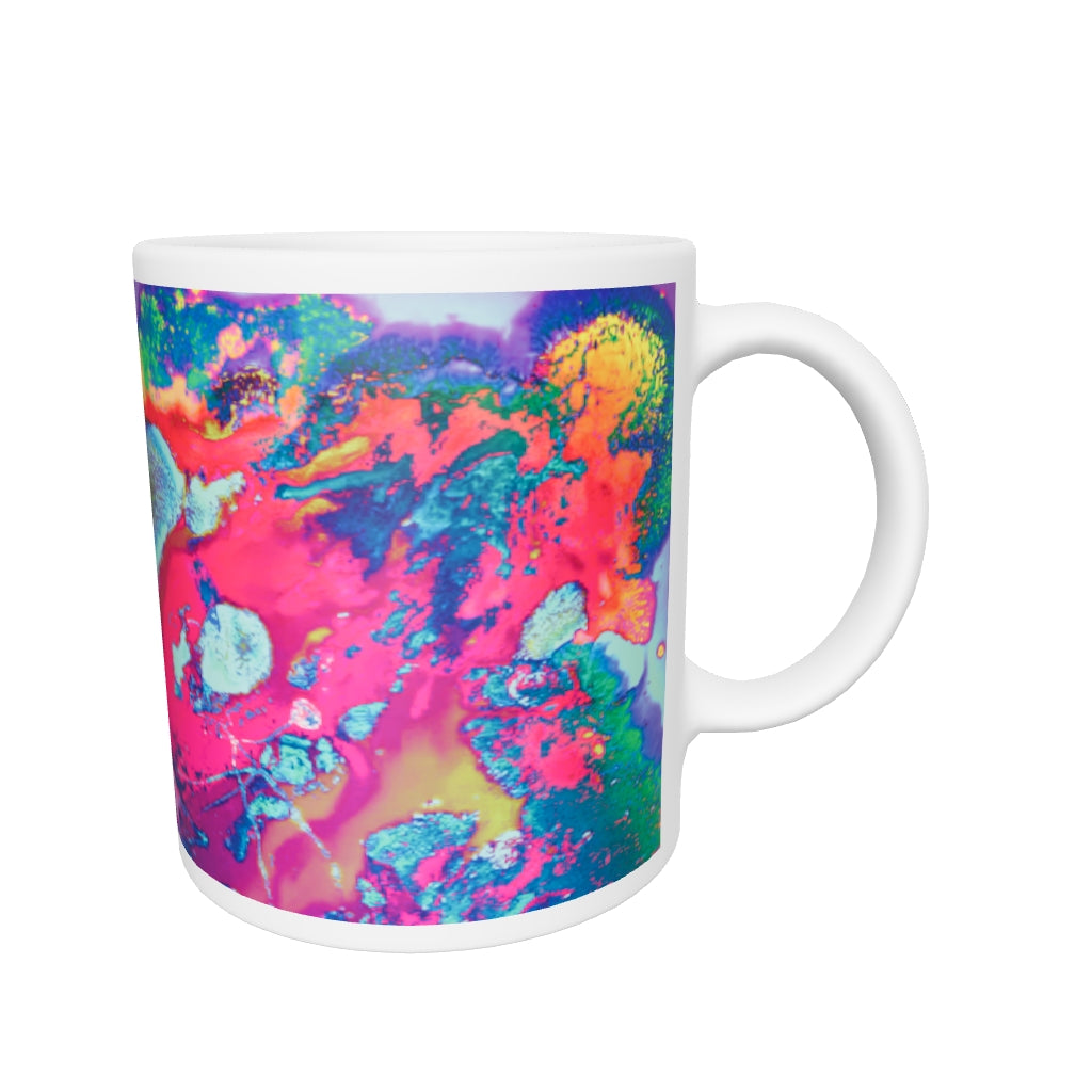 Magenta Colorful Abstract Art Ceramic Coffee Mug