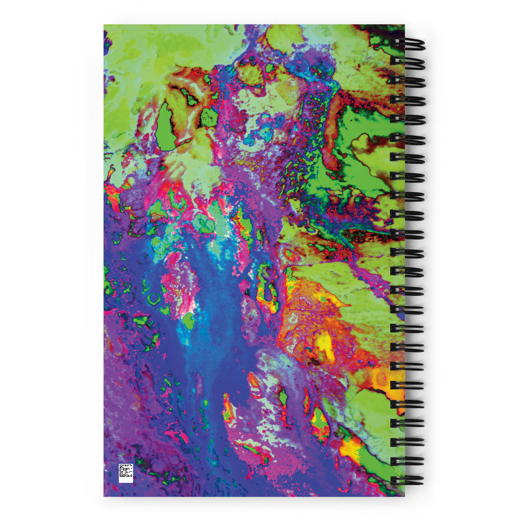 Neon Pastel Abstract Art Dot Grid Spiral Notebook