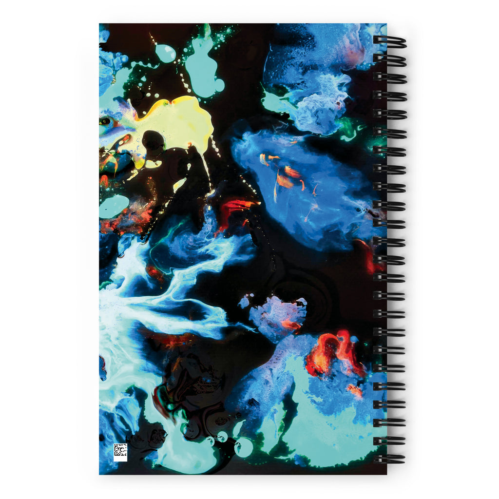 Aqua Abstract Art Dot Grid Spiral Notebook
