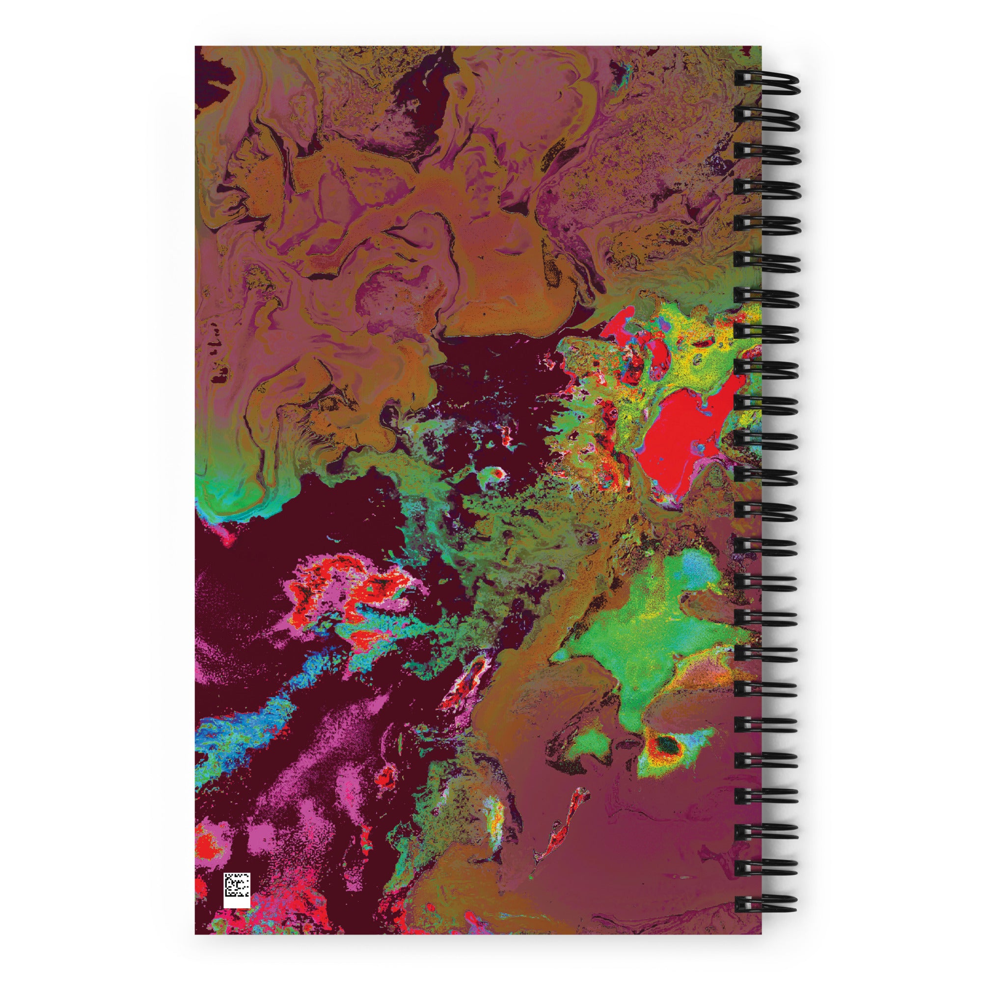 Maroon Abstract Art Dot Grid Spiral Notebook