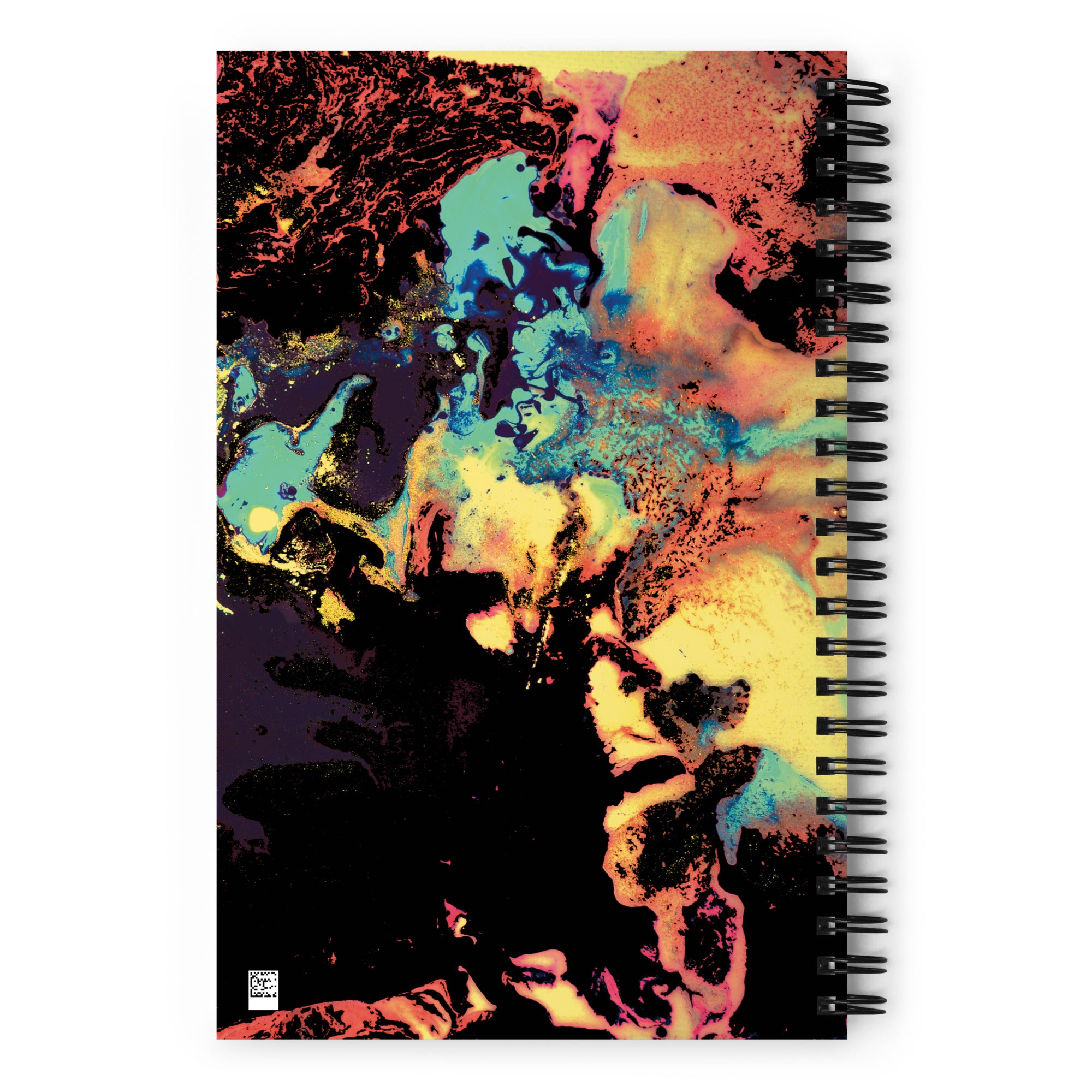 Yellow Abstract Art Dot Grid Spiral Notebook