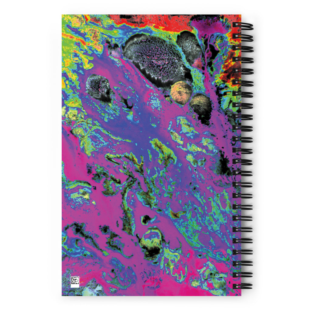 Magenta Abstract Art Dot Grid Spiral Notebook