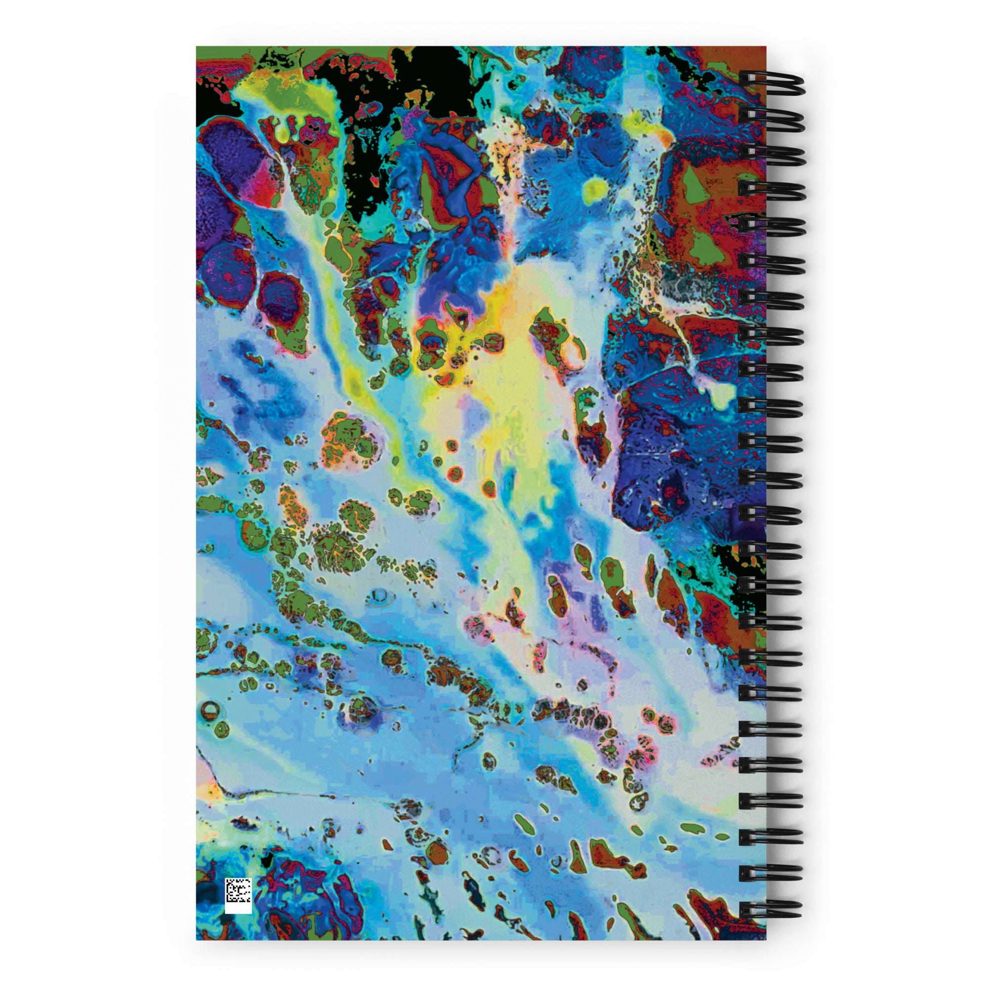 Blue Abstract Art Dot Grid Spiral Notebook