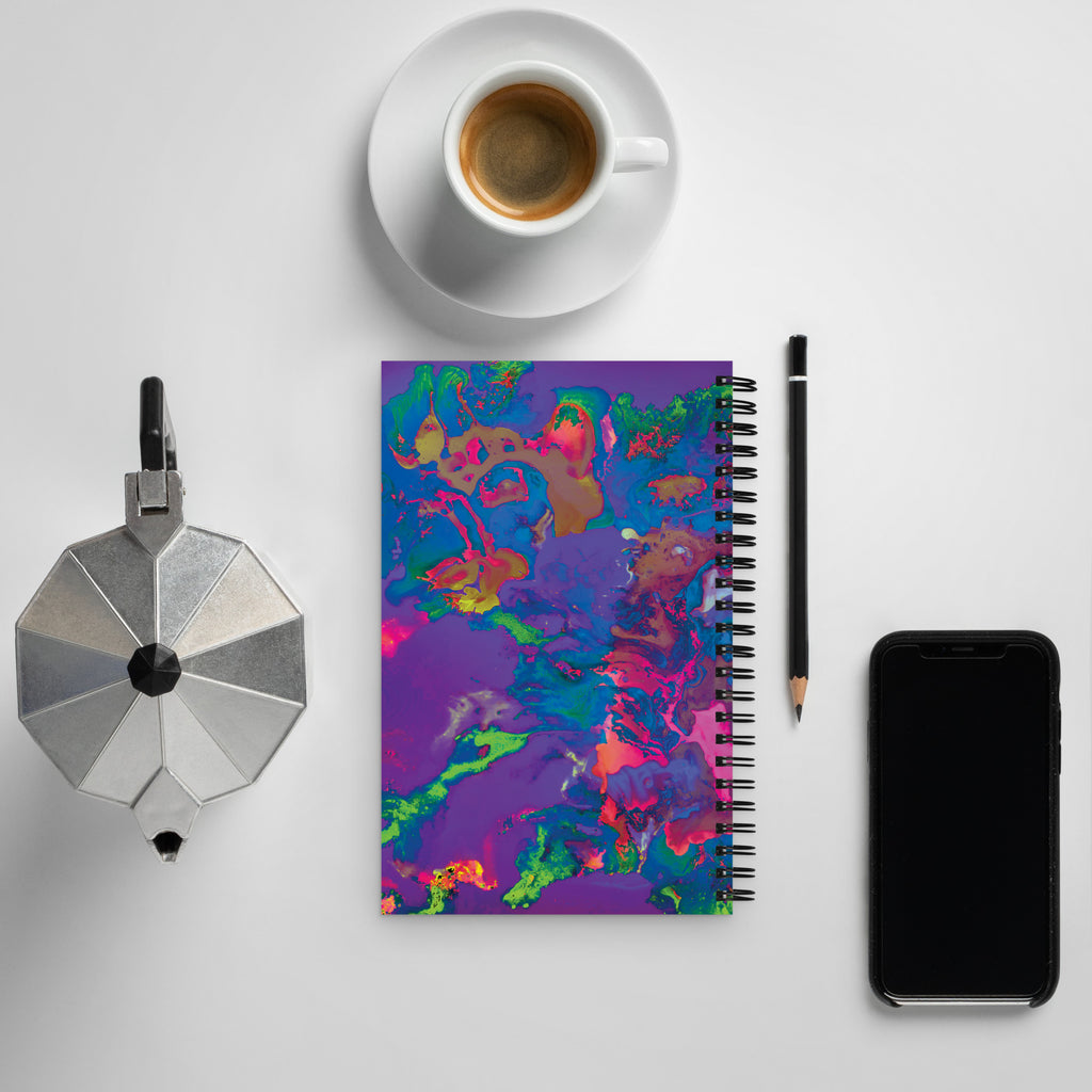 Pastel Abstract Art Dot Grid Spiral Notebook