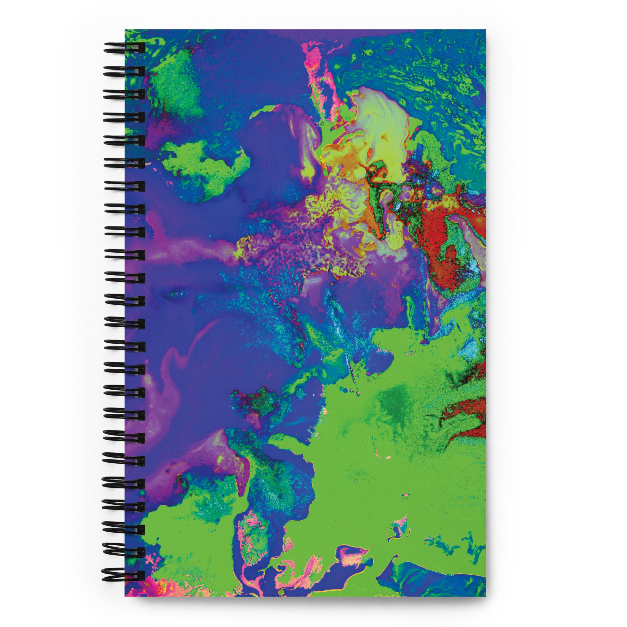 Neon Abstract Art Dot Grid Spiral Notebook