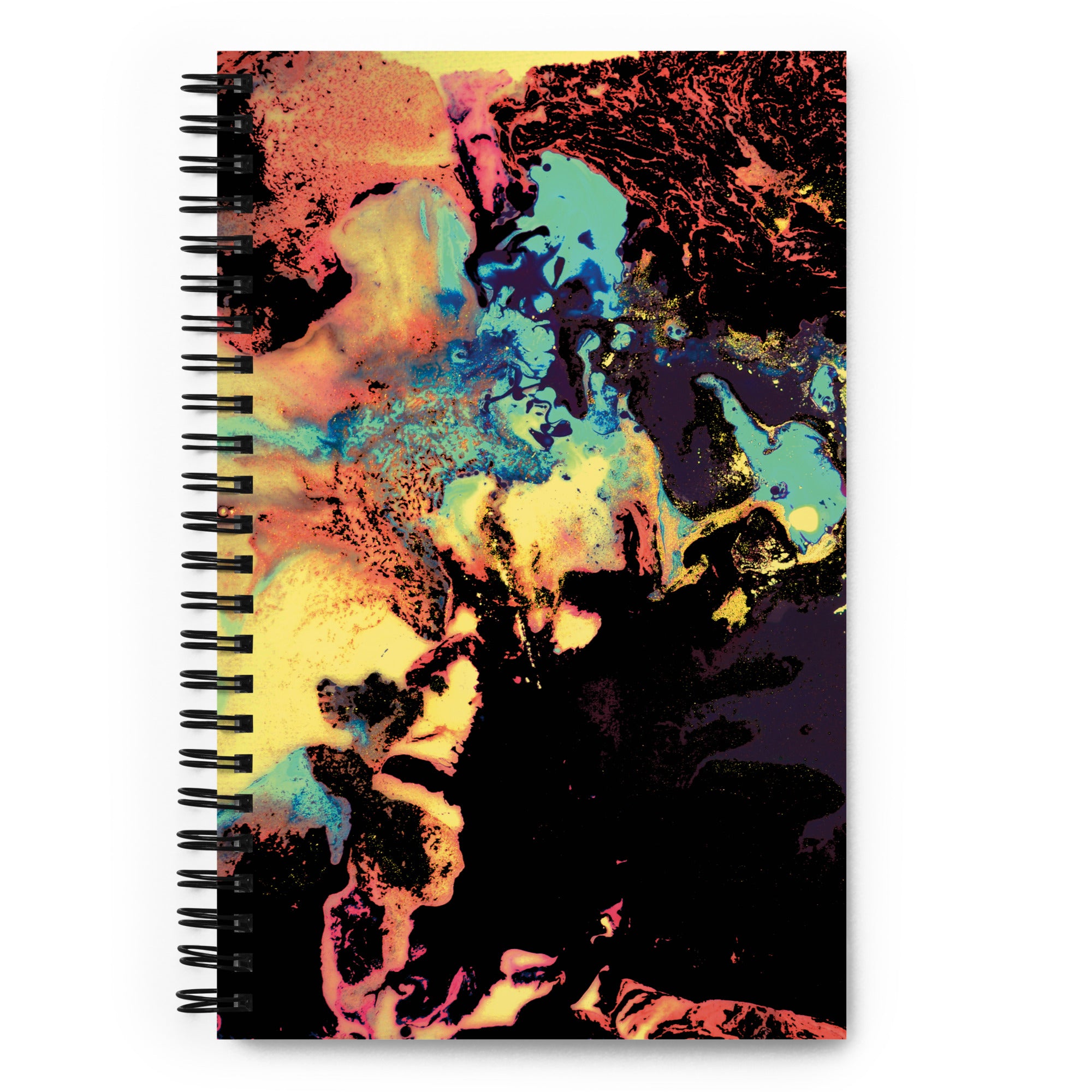Yellow Abstract Art Dot Grid Spiral Notebook