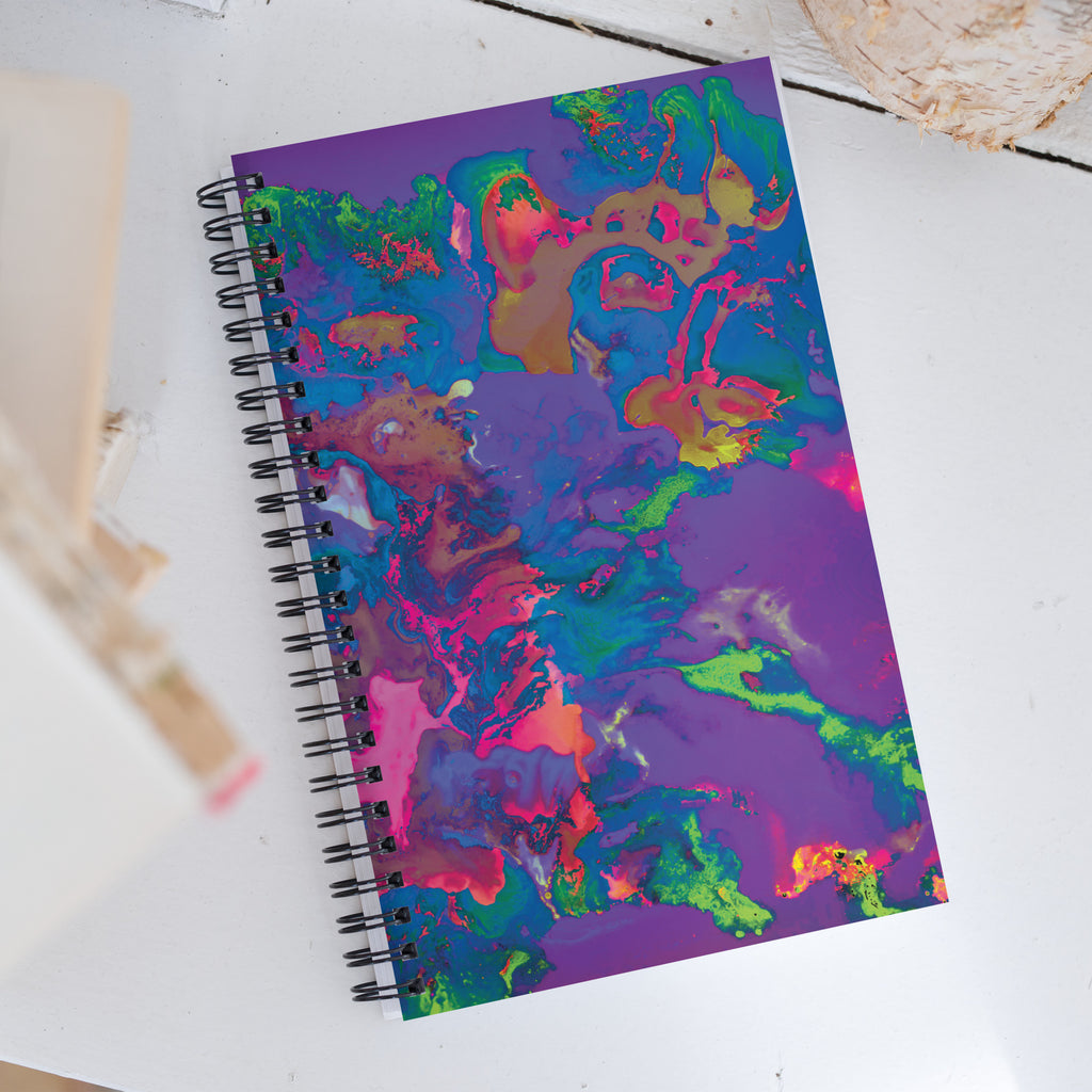 Pastel Abstract Art Dot Grid Spiral Notebook