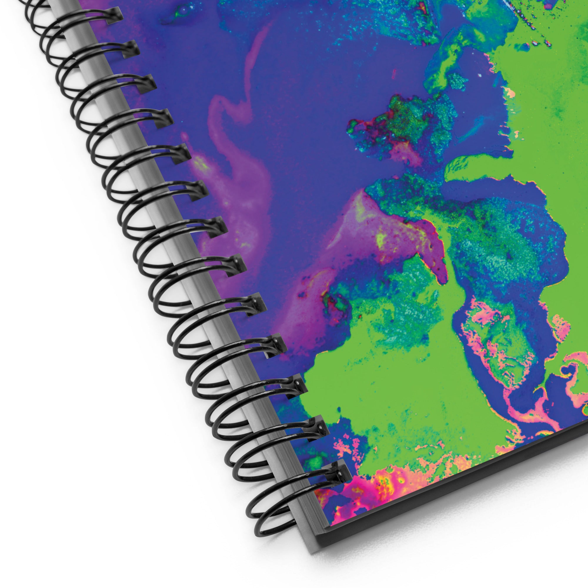 Neon Abstract Art Dot Grid Spiral Notebook