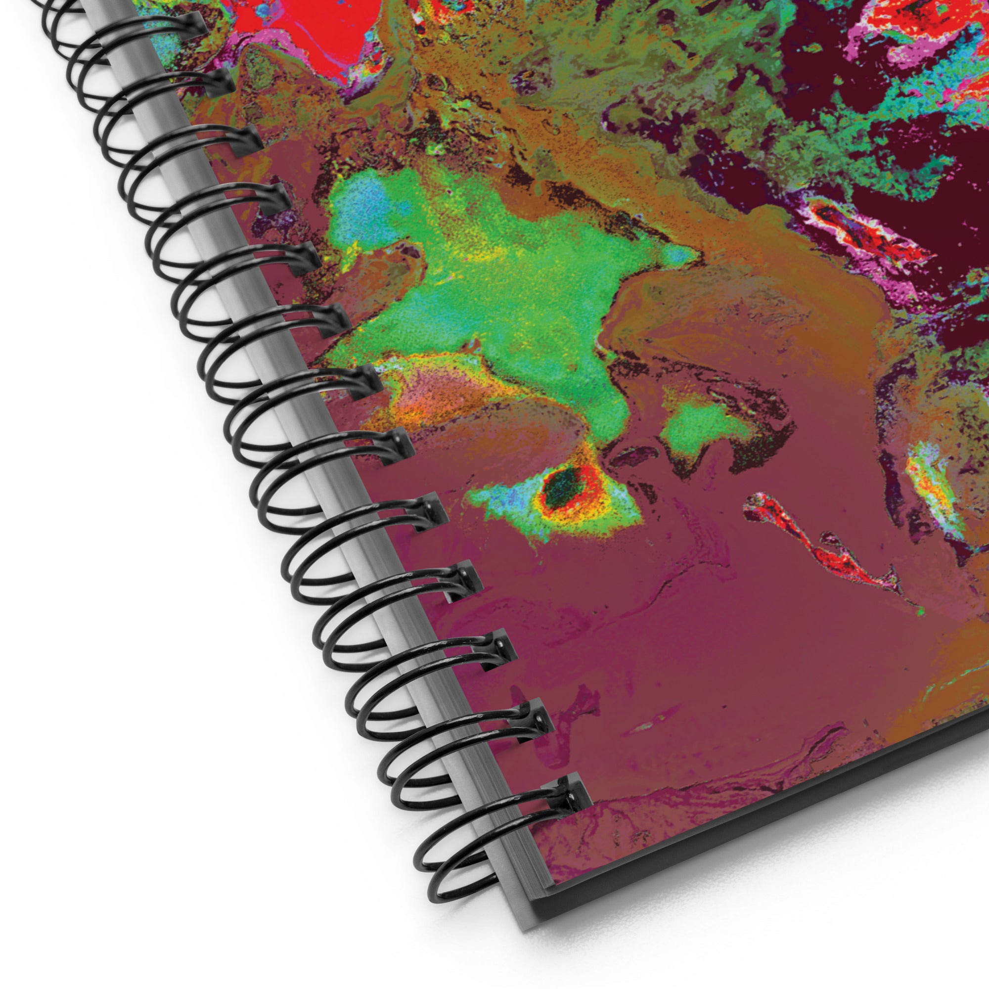 Maroon Abstract Art Dot Grid Spiral Notebook