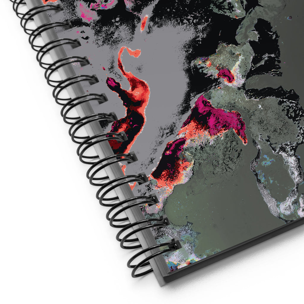 Gray Pink Abstract Art Dot Grid Spiral Notebook