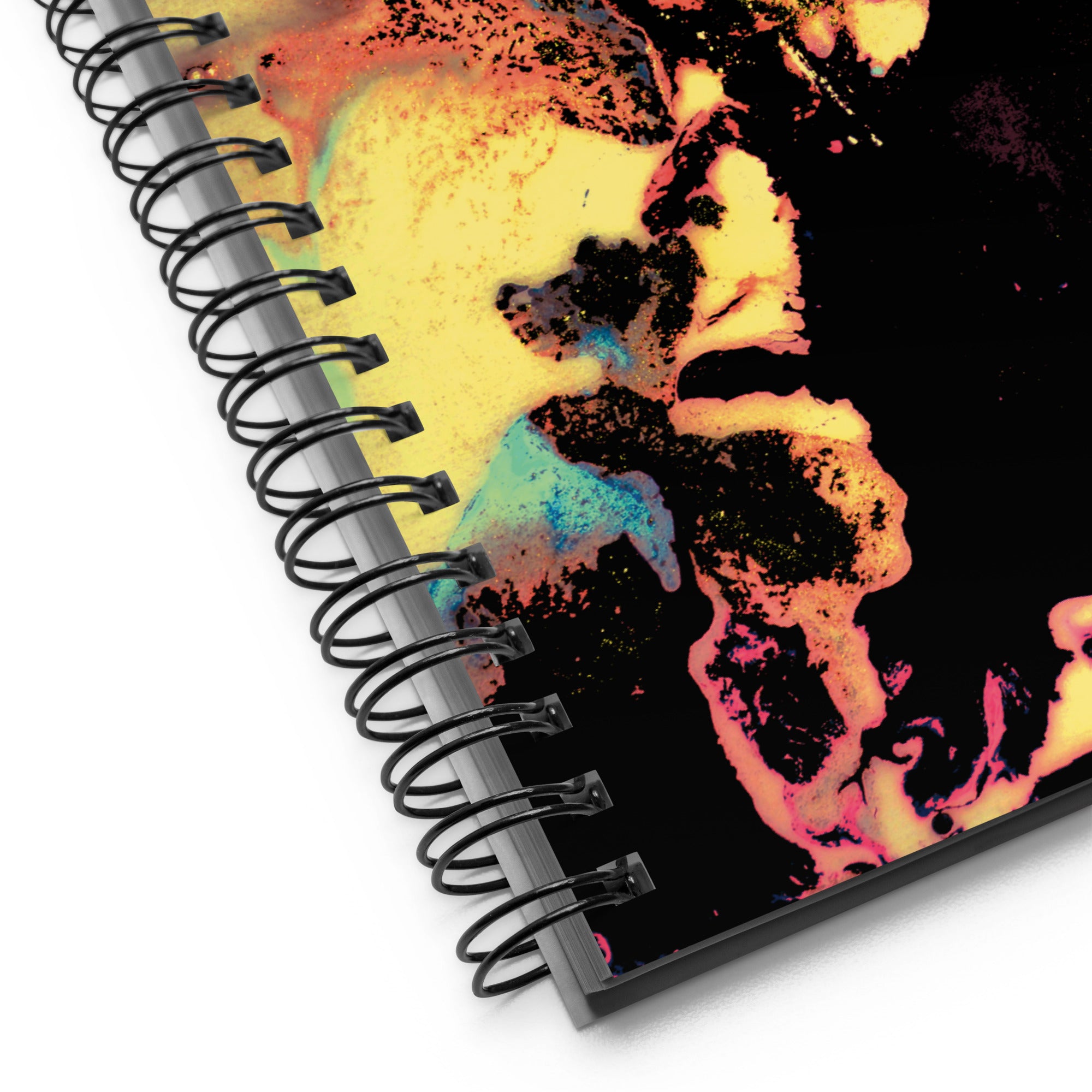 Yellow Abstract Art Dot Grid Spiral Notebook