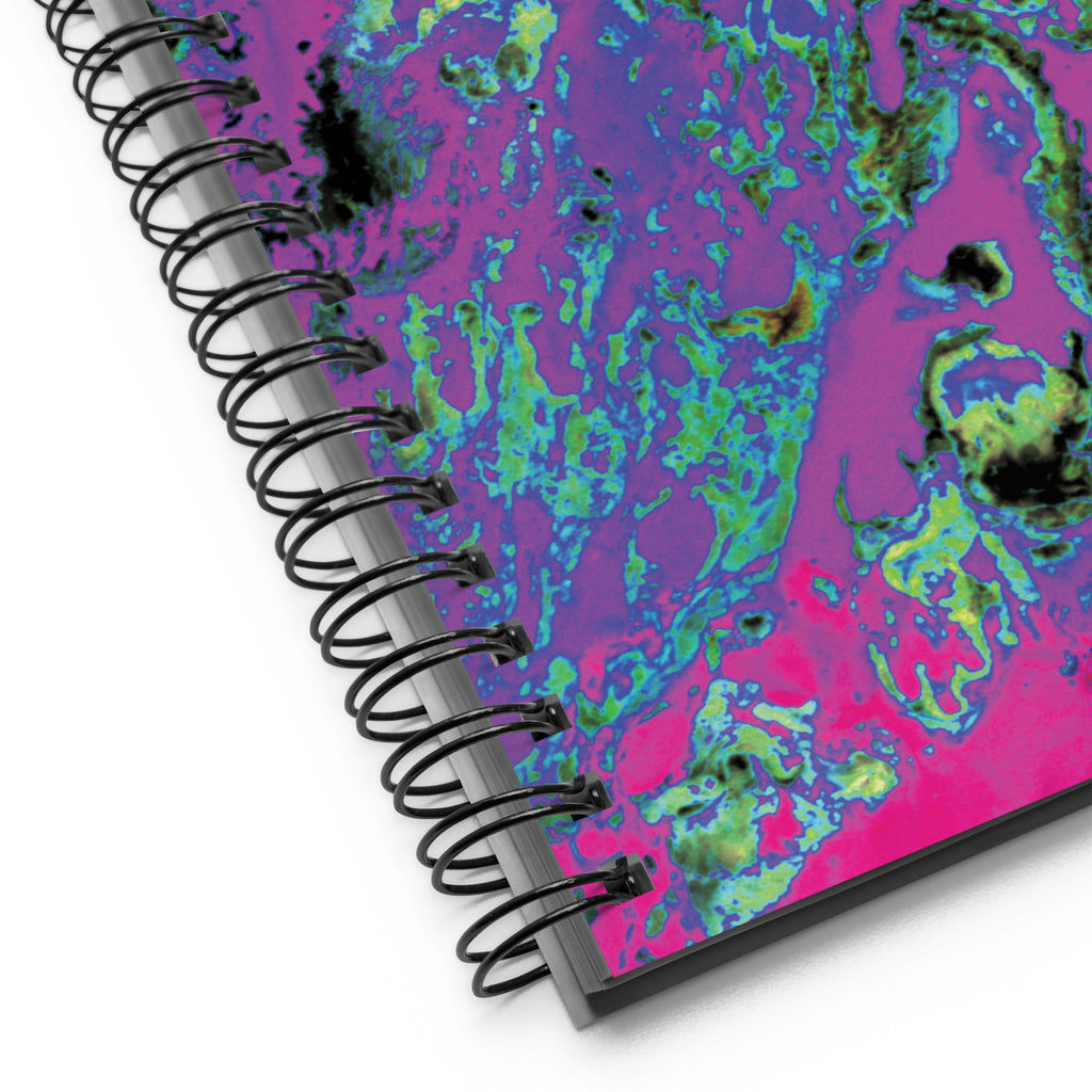 Magenta Abstract Art Dot Grid Spiral Notebook