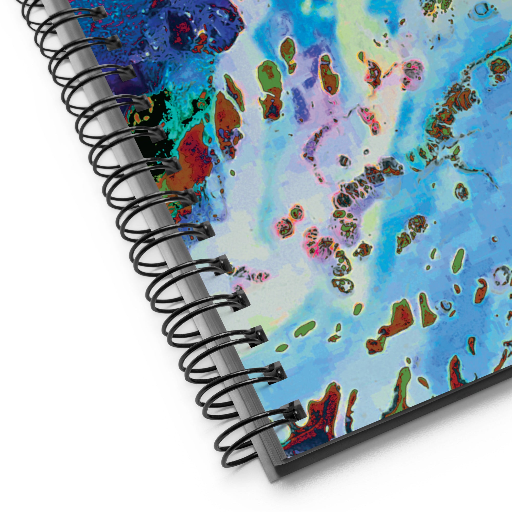 Blue Abstract Art Dot Grid Spiral Notebook