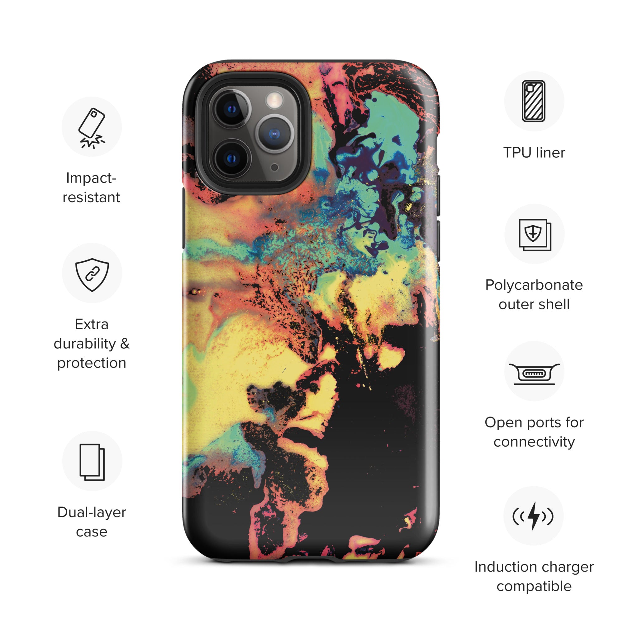 Yellow Abstract Art Tough iPhone Case