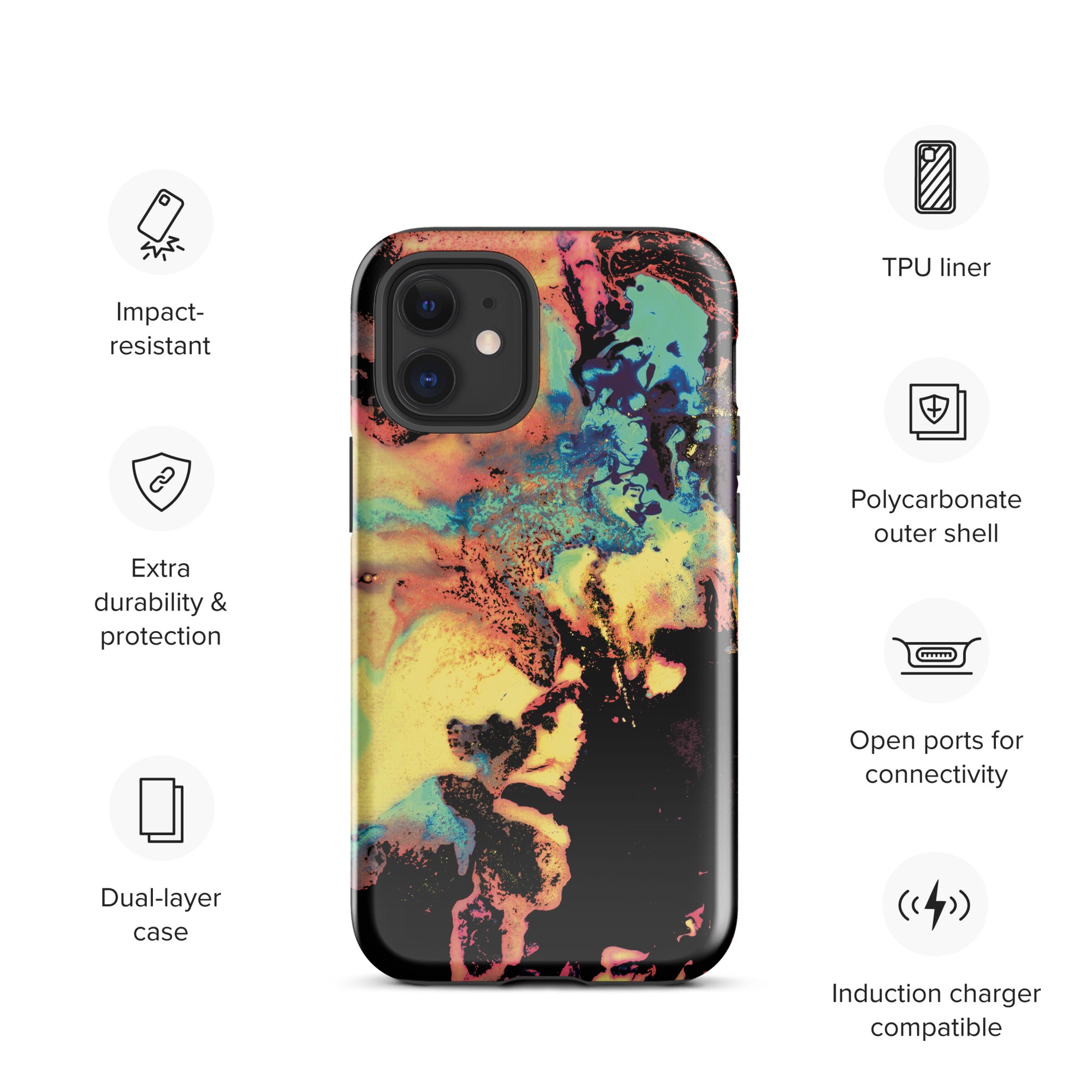 Yellow Abstract Art Tough iPhone Case