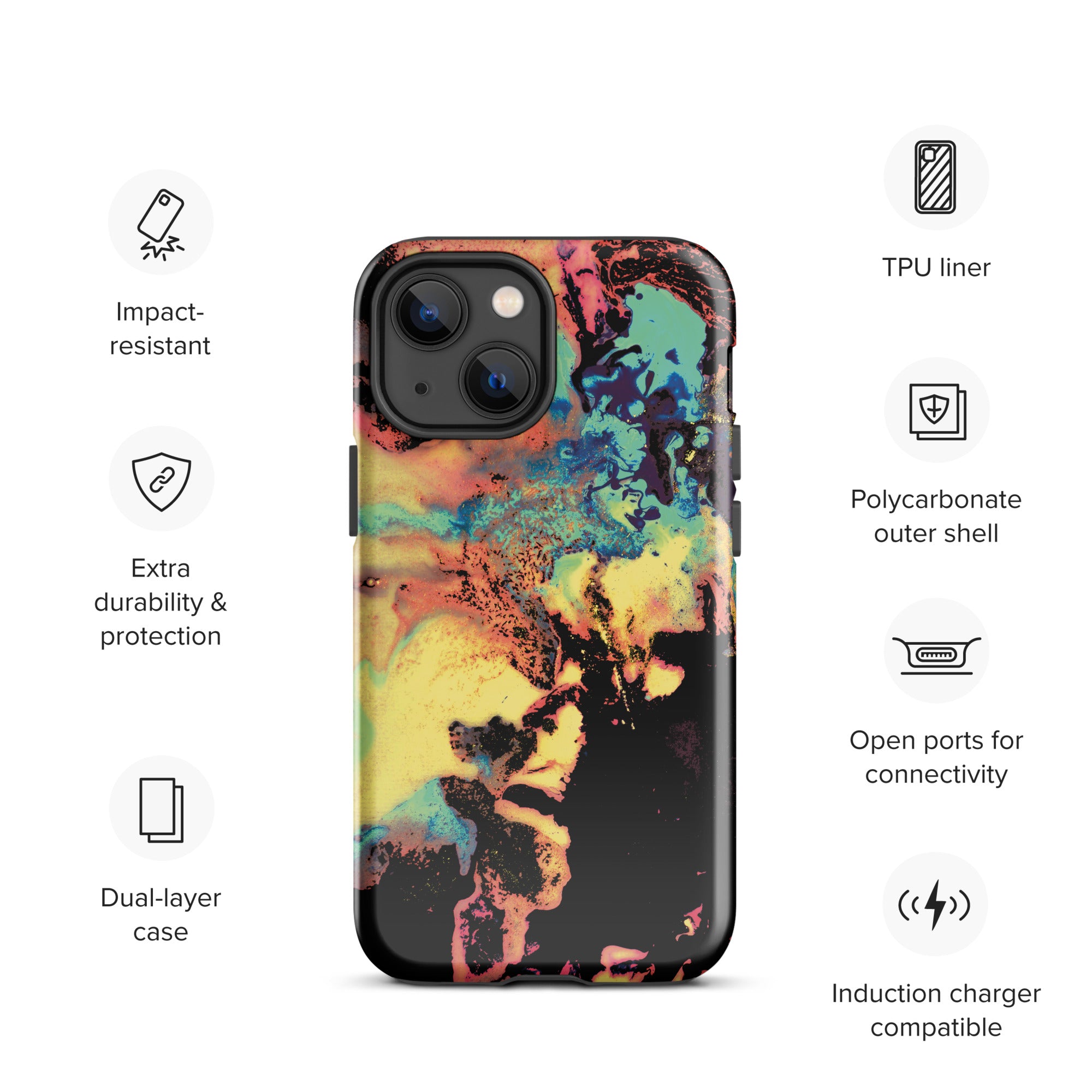 Yellow Abstract Art Tough iPhone Case