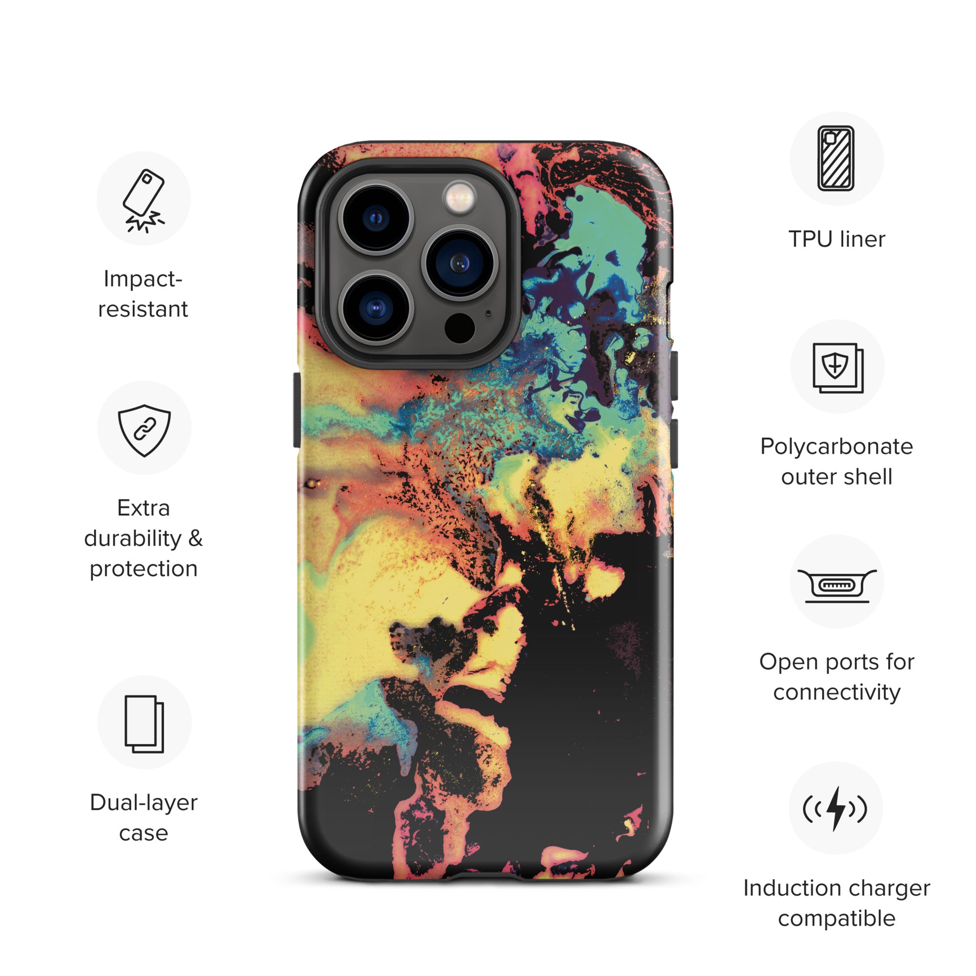 Yellow Abstract Art Tough iPhone Case