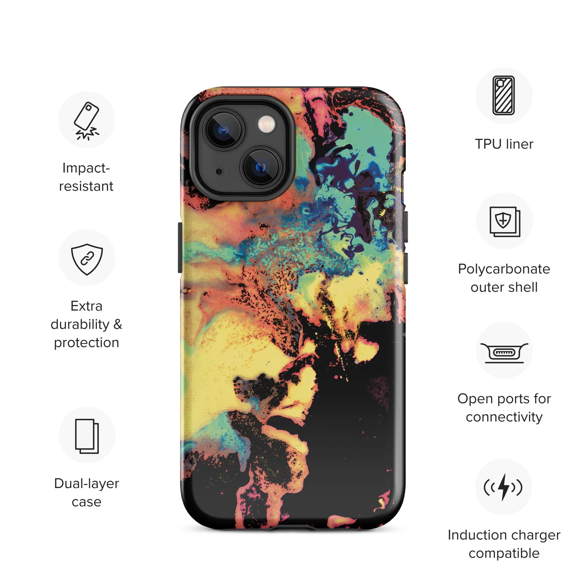 Yellow Abstract Art Tough iPhone Case