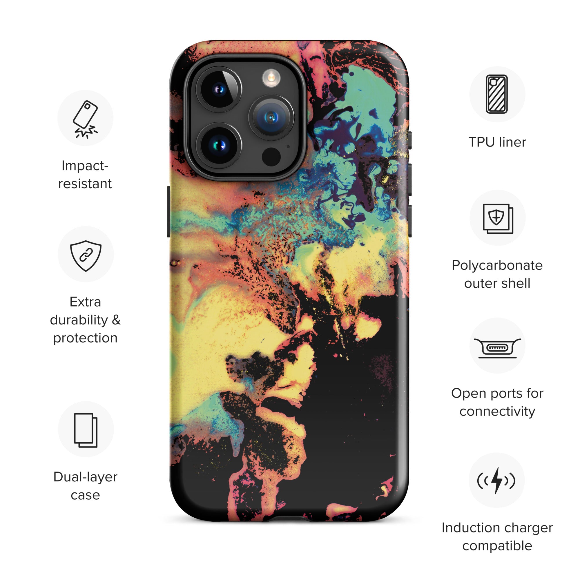 Yellow Abstract Art Tough iPhone Case