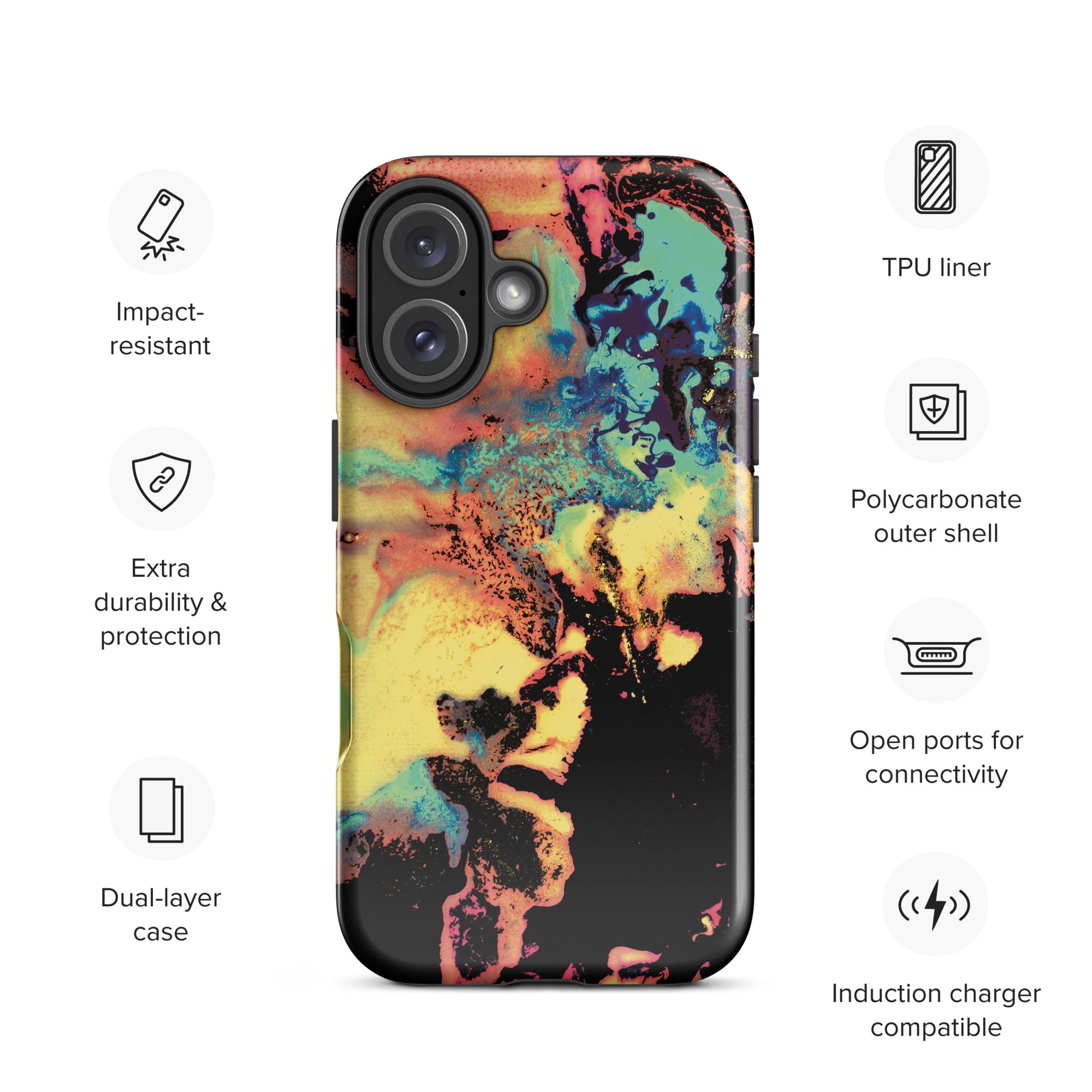Yellow Abstract Art Tough iPhone Case