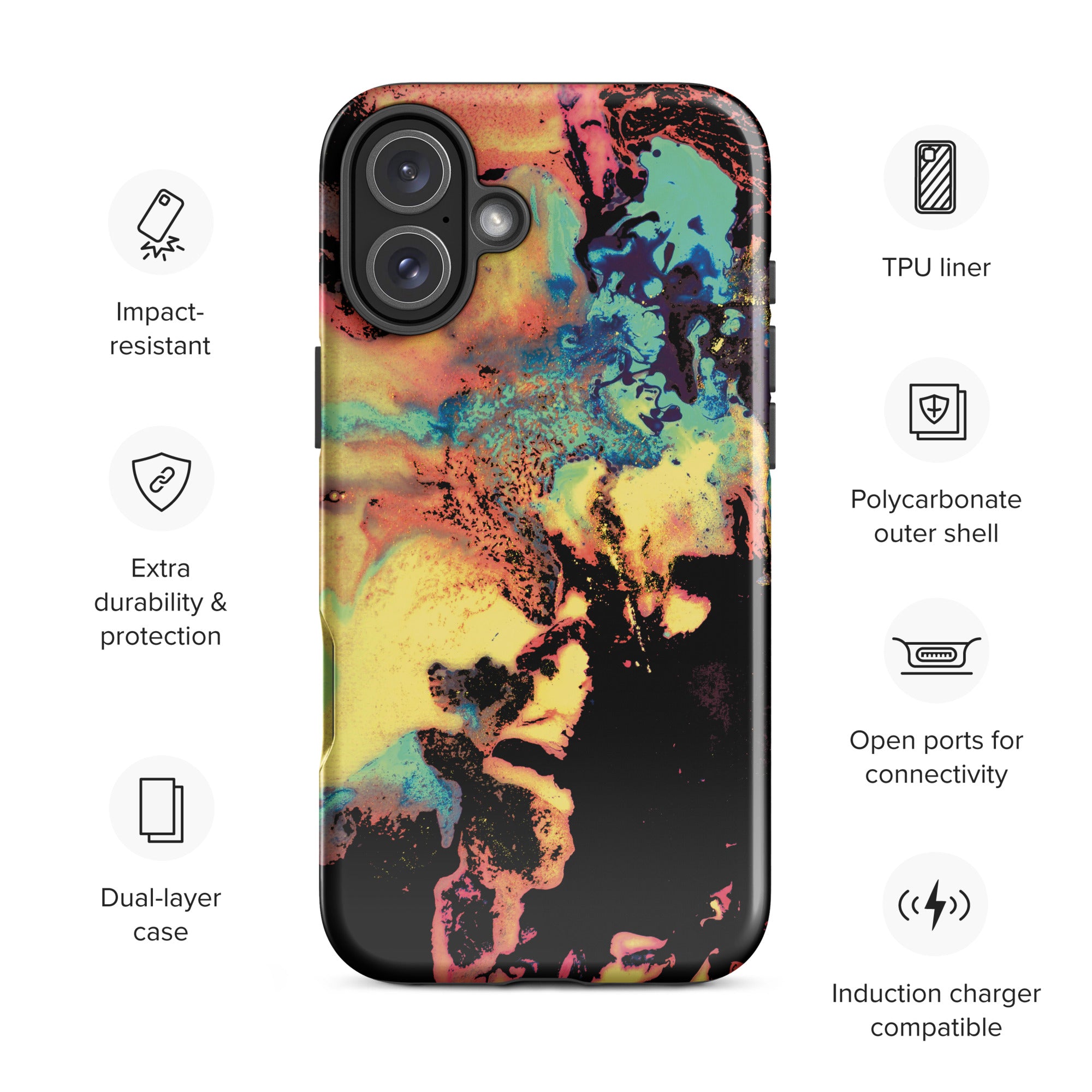 Yellow Abstract Art Tough iPhone Case