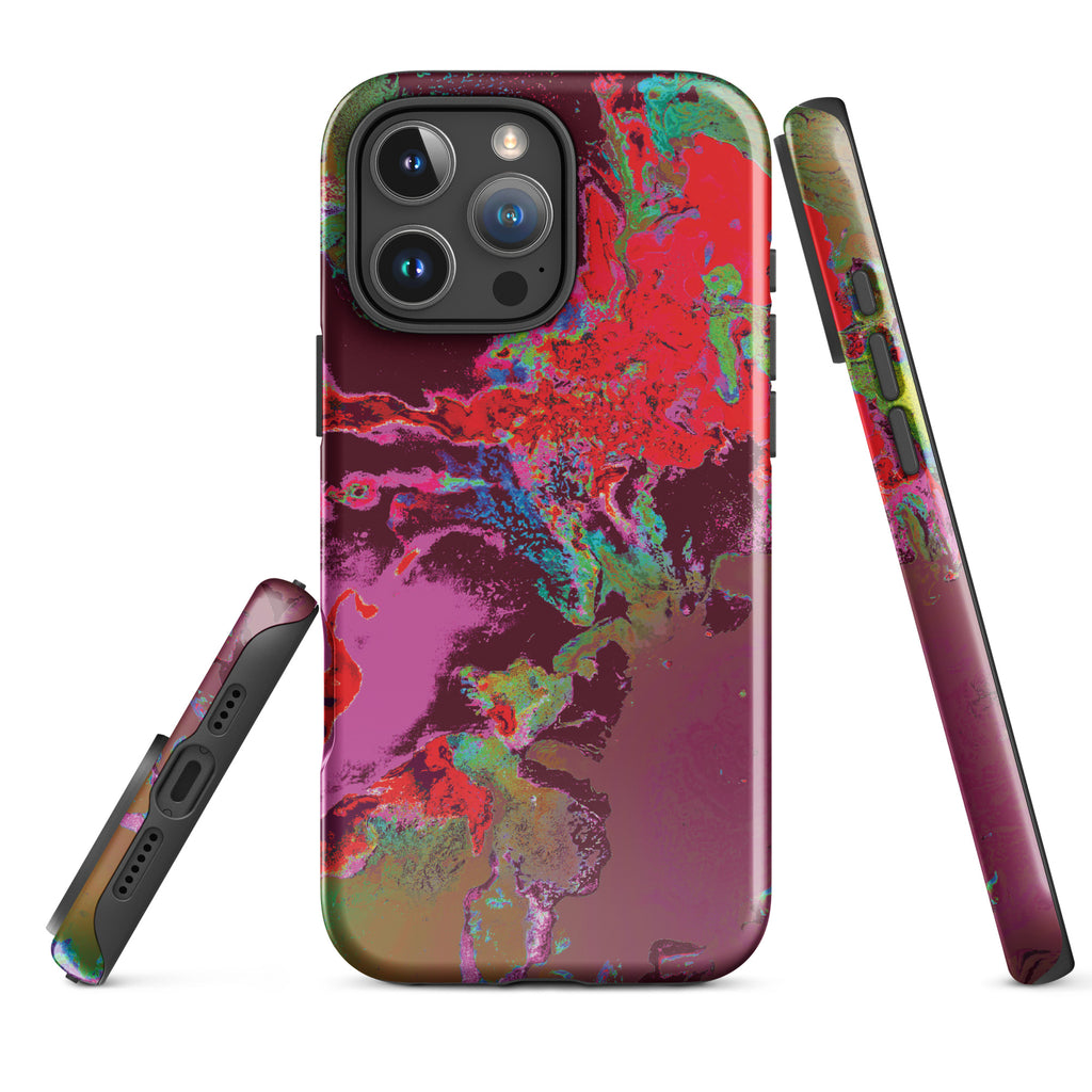 Maroon Abstract Art Tough iPhone Case