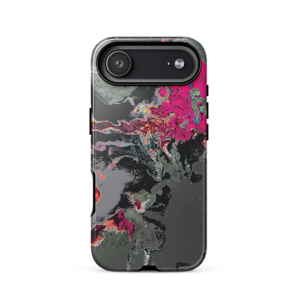 Gray and Pink Abstract Art iPhone Case