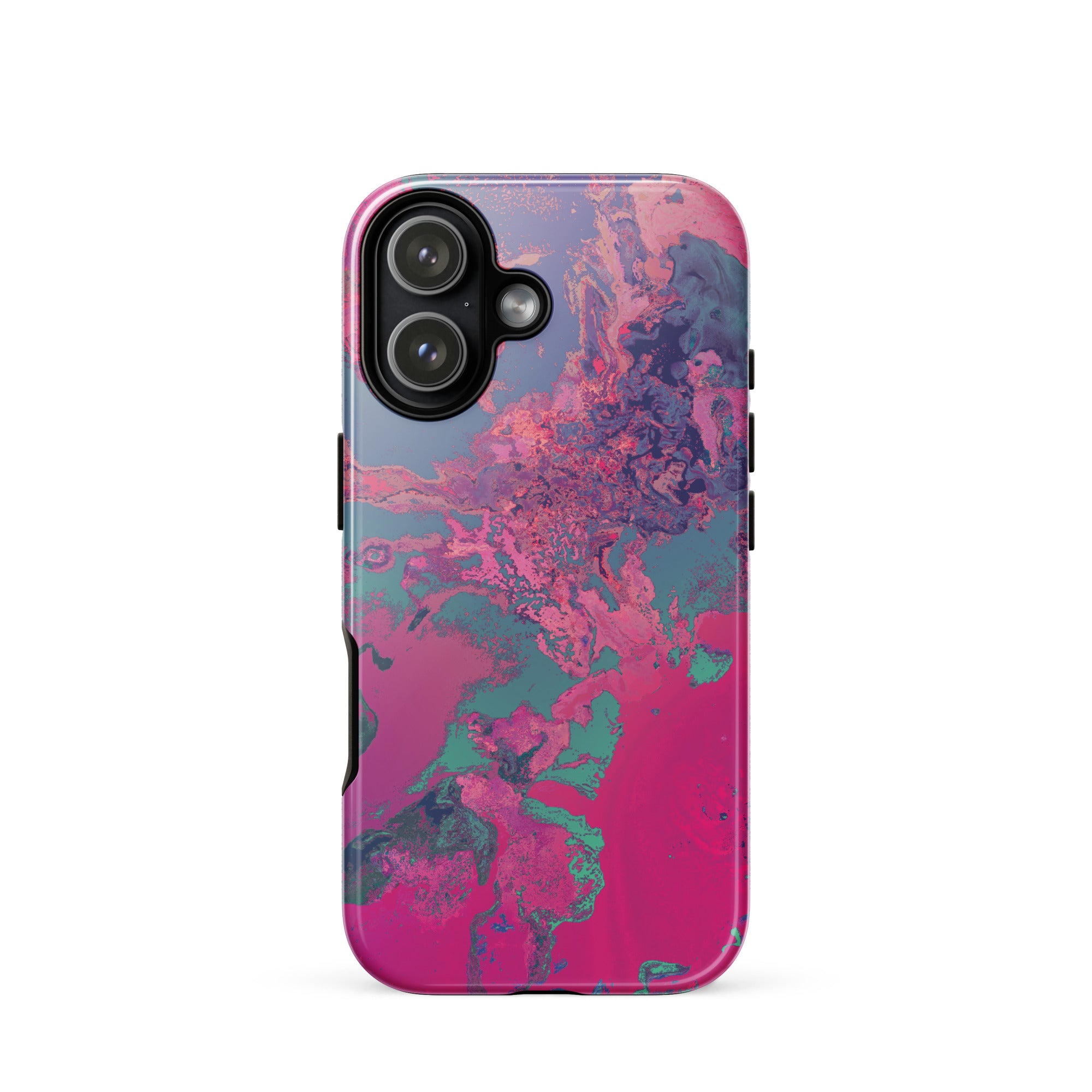 Magenta Metallic Abstract Art iPhone Case