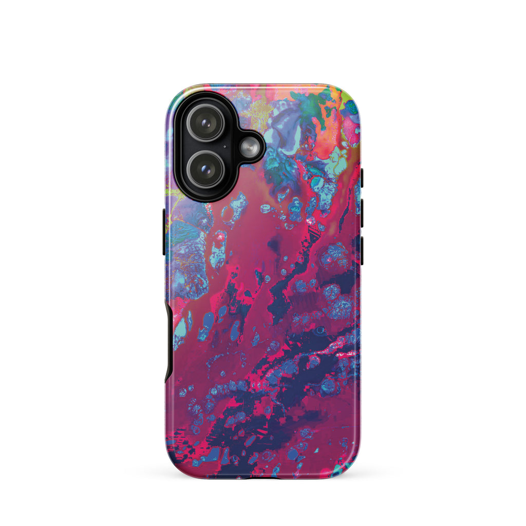 Purple and Pink Abstract Art Tough iPhone Case