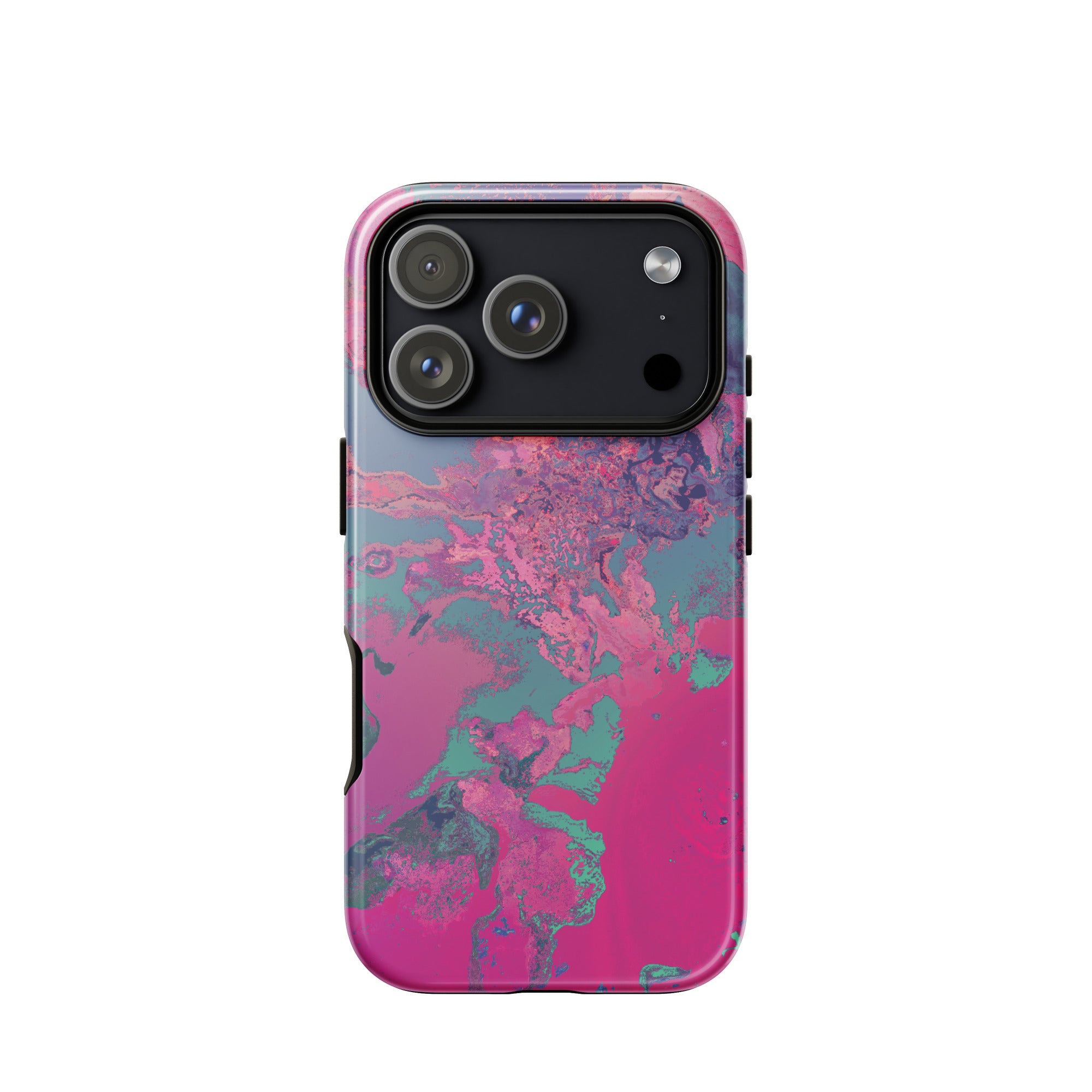 Magenta Metallic Abstract Art iPhone Case