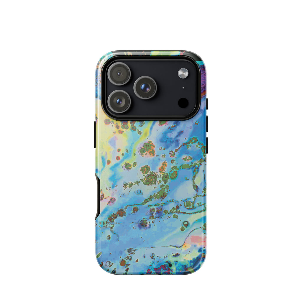 Blue and Yellow Abstract Art Tough iPhone Case