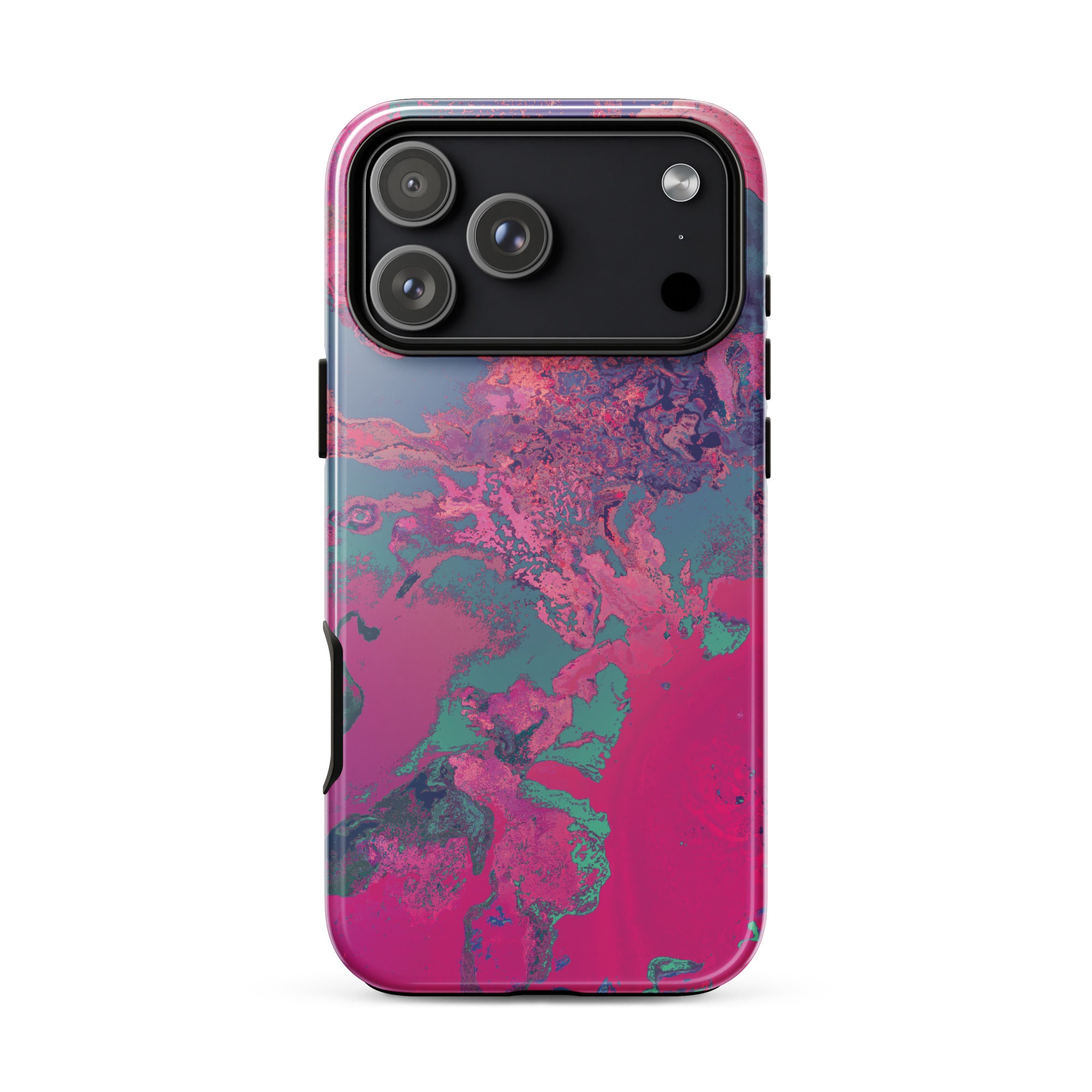 Magenta Metallic Abstract Art iPhone Case