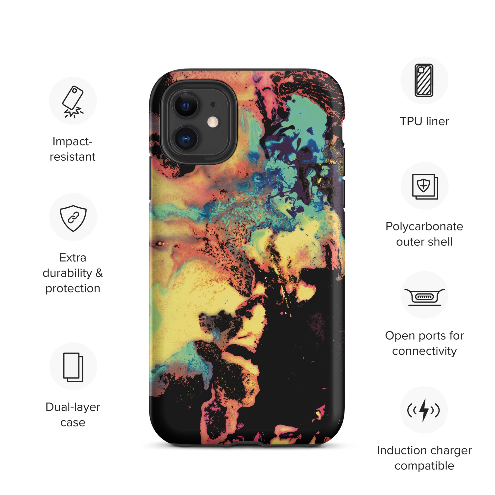 Yellow Abstract Art Tough iPhone Case