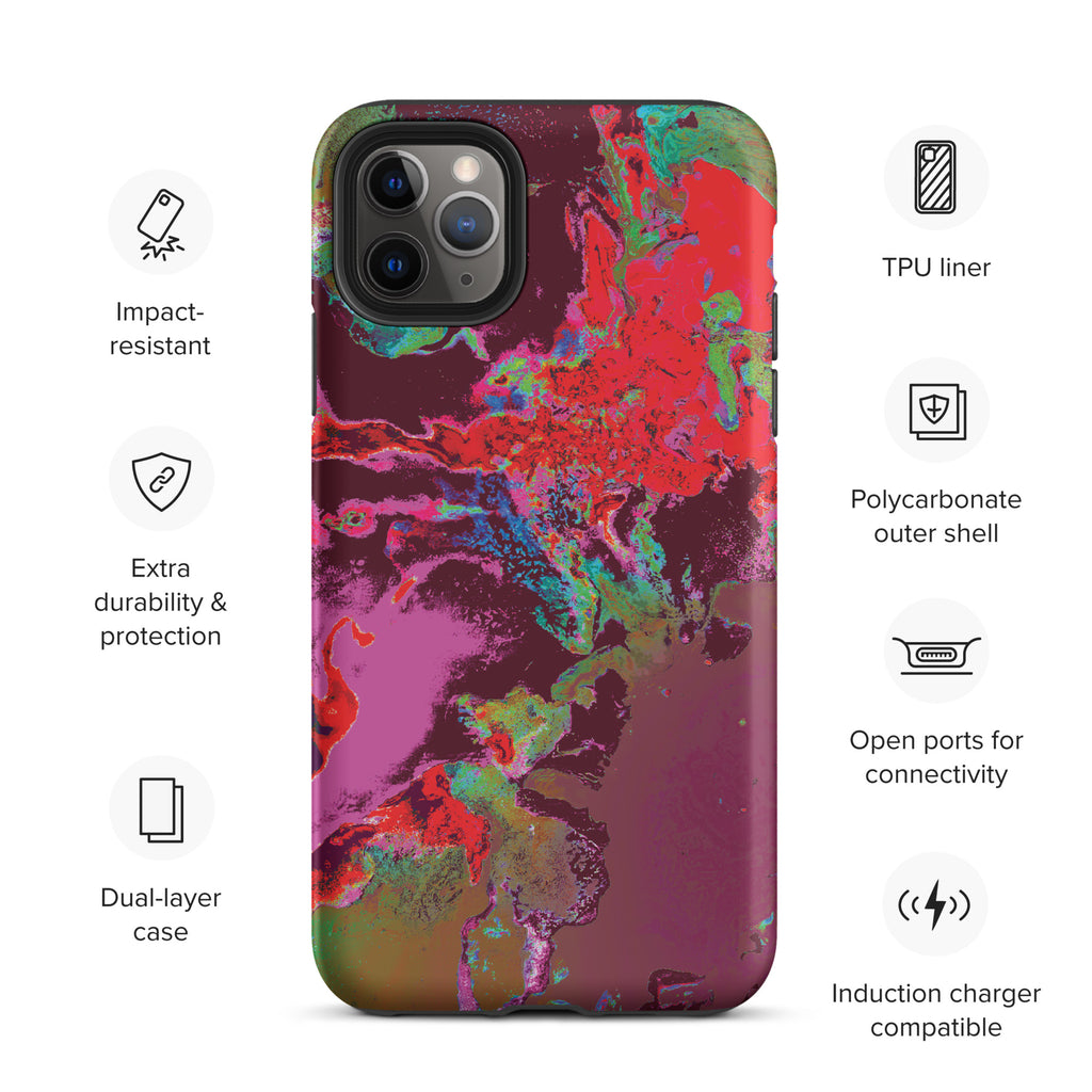 Maroon Abstract Art Tough iPhone Case