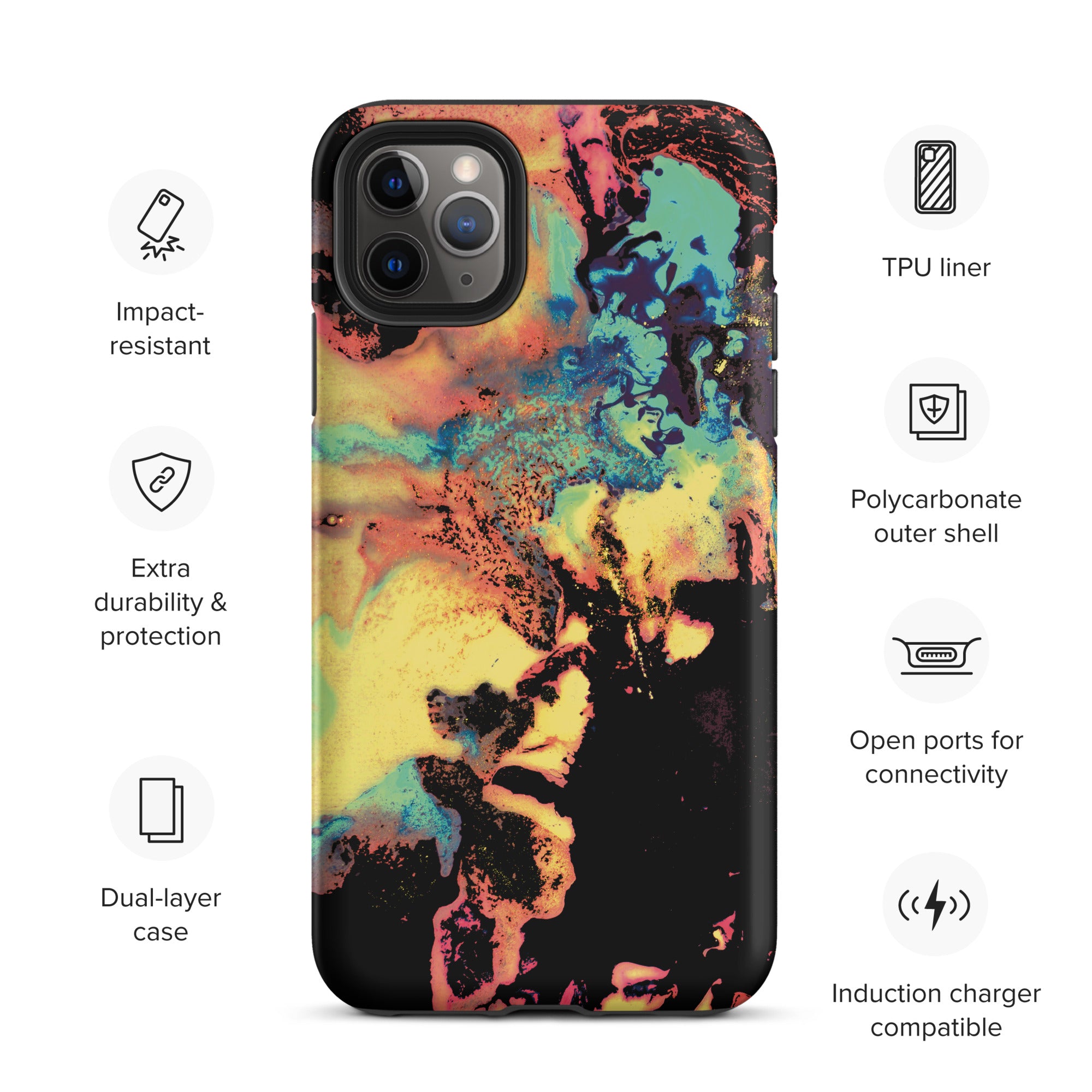 Yellow Abstract Art Tough iPhone Case