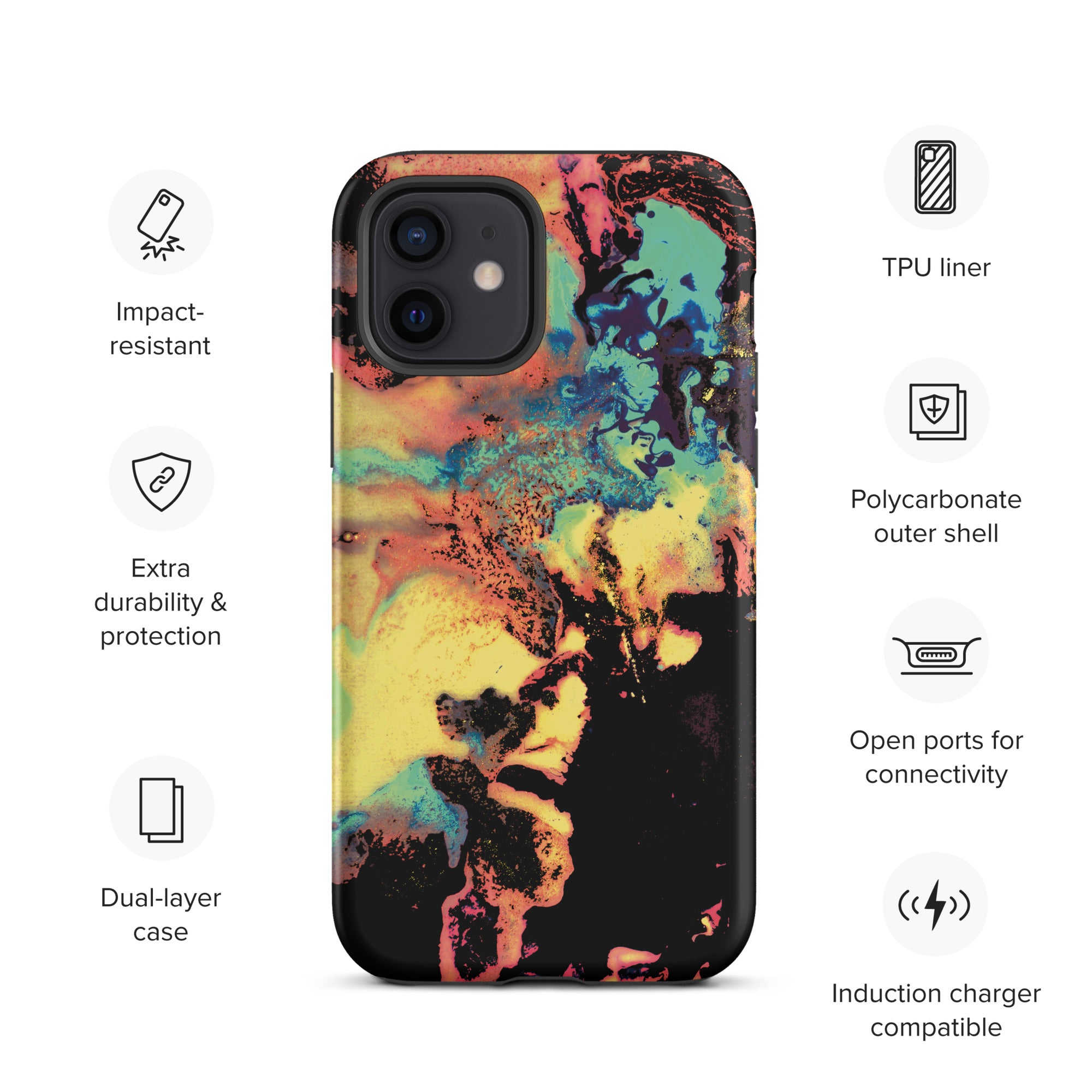 Yellow Abstract Art Tough iPhone Case