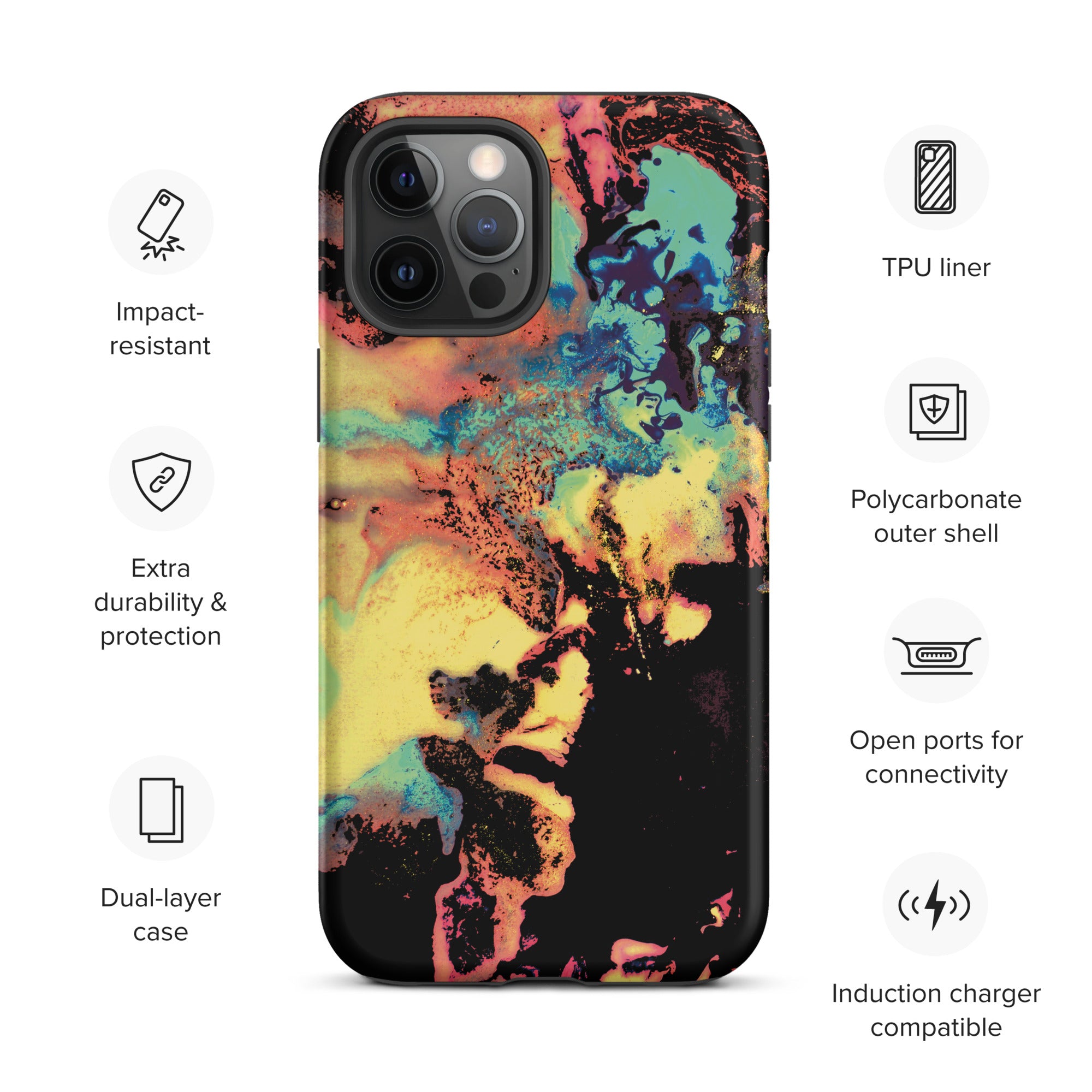 Yellow Abstract Art Tough iPhone Case