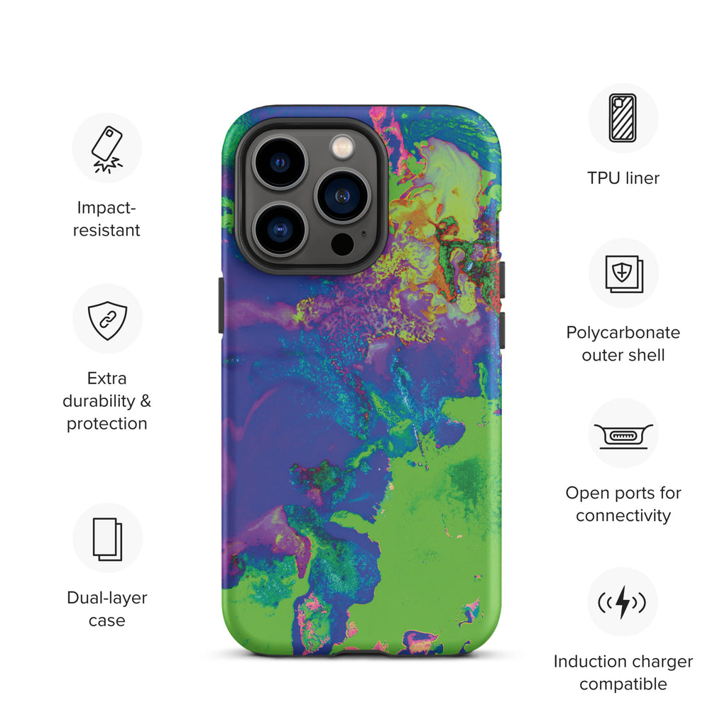 Neon Splash Tough iPhone Case