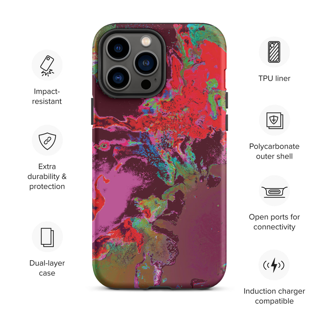 Maroon Abstract Art Tough iPhone Case