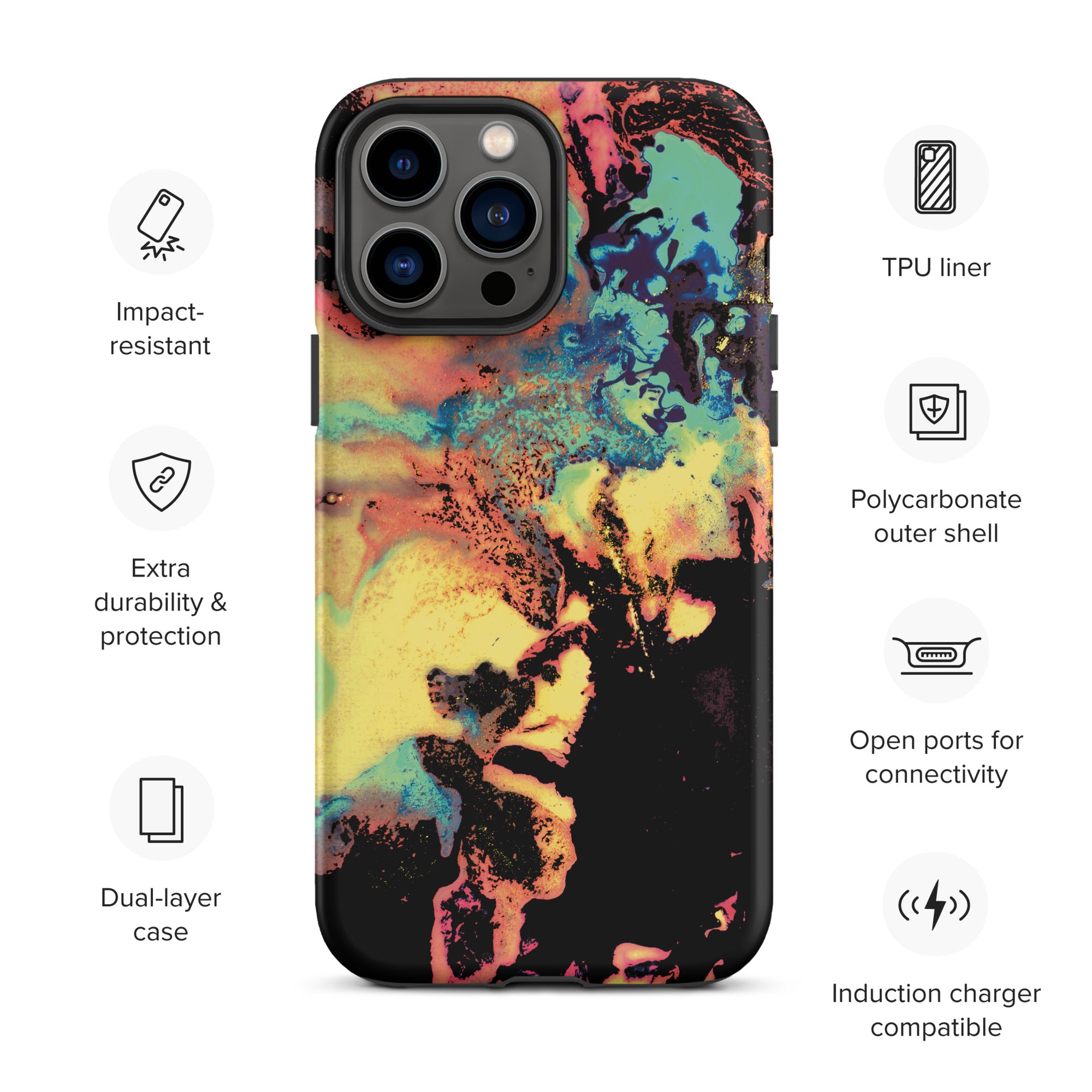 Yellow Abstract Art Tough iPhone Case