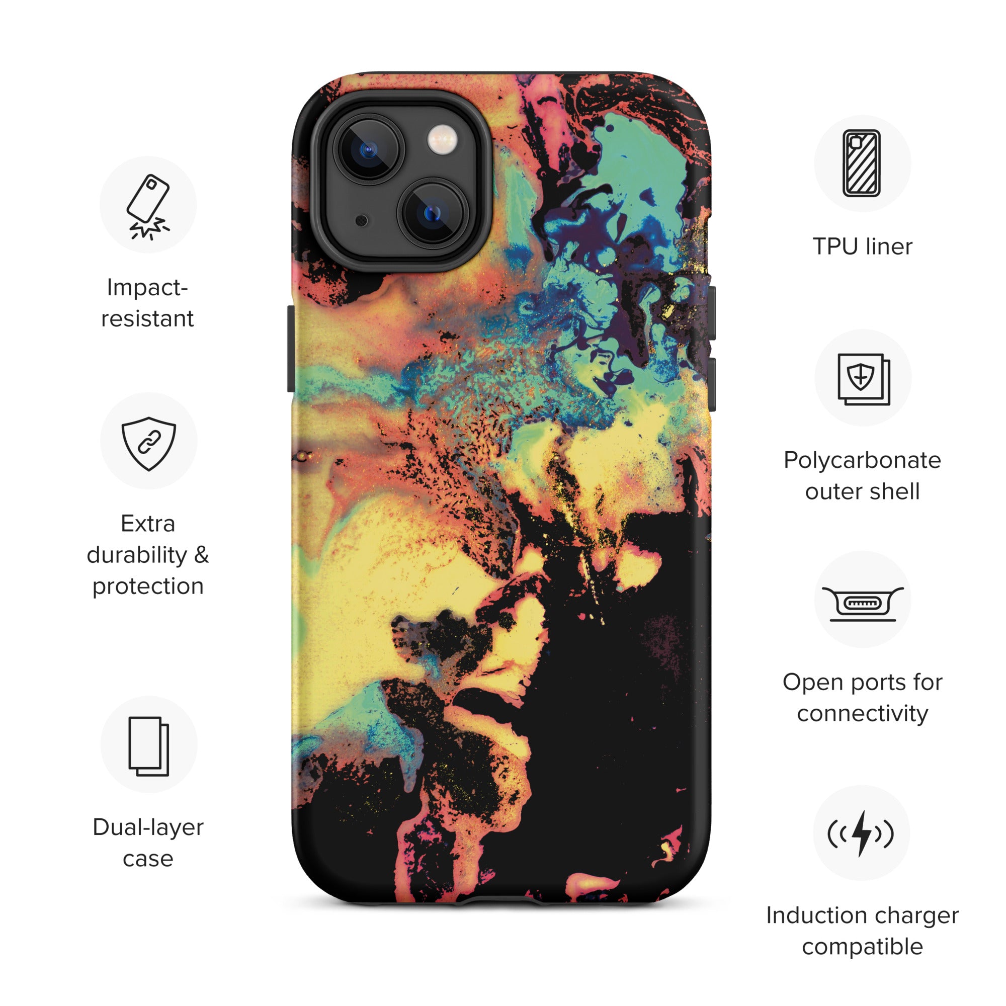 Yellow Abstract Art Tough iPhone Case