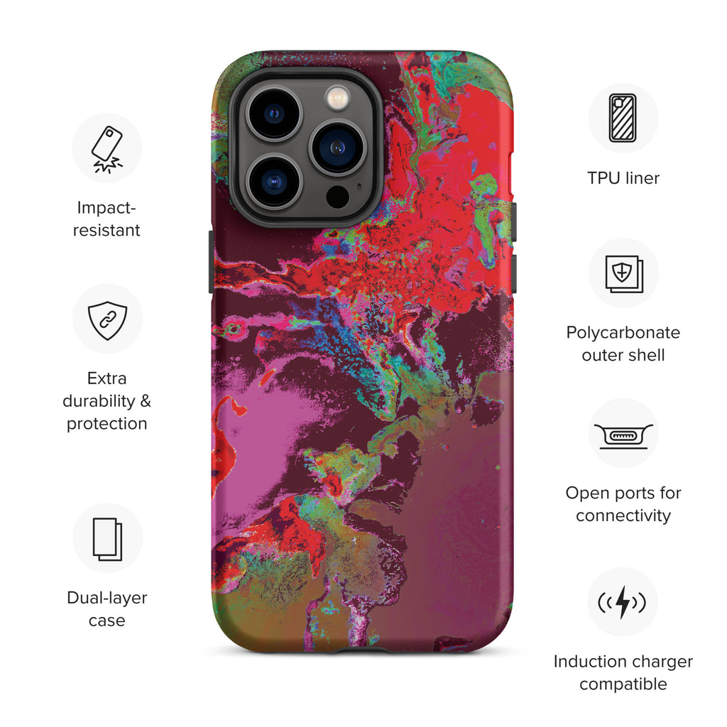 Maroon Abstract Art Tough IPhone Case